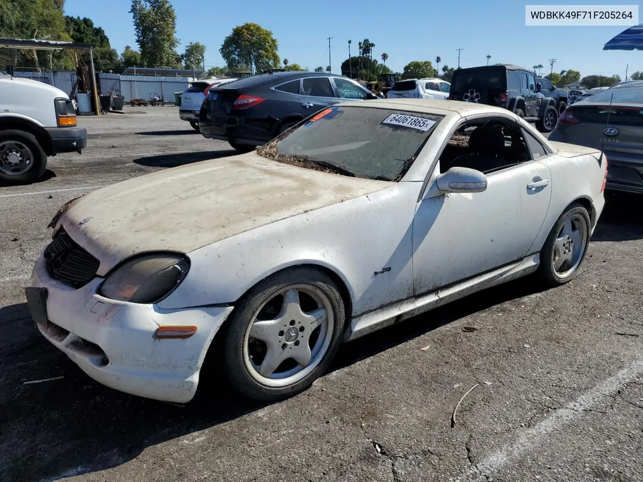 2001 Mercedes-Benz Slk 230 Kompressor VIN: WDBKK49F71F205264 Lot: 64061865