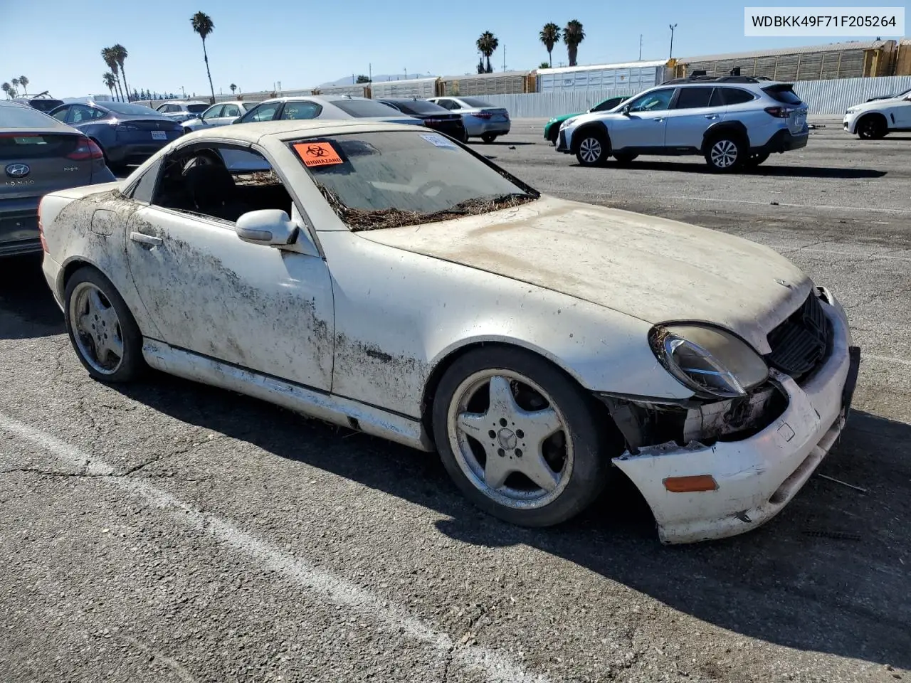 2001 Mercedes-Benz Slk 230 Kompressor VIN: WDBKK49F71F205264 Lot: 64061865
