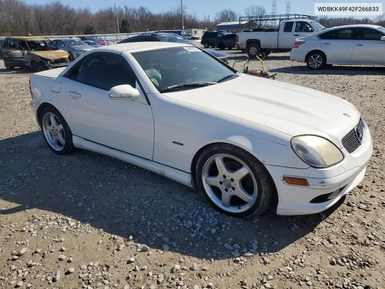 2002 Mercedes-Benz Slk 230 Kompressor VIN: WDBKK49F42F266833 Lot: 46430055