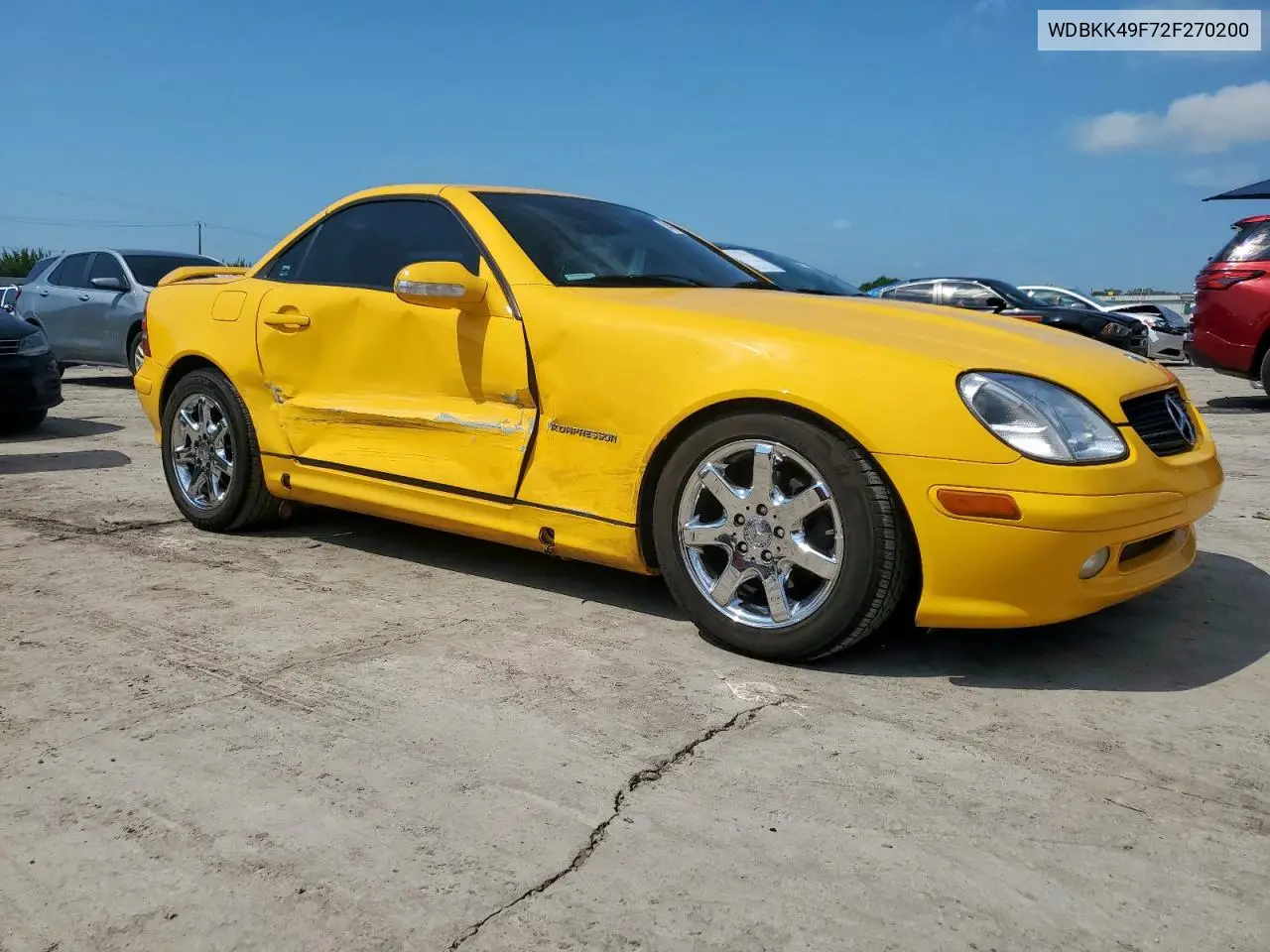 2002 Mercedes-Benz Slk 230 Kompressor VIN: WDBKK49F72F270200 Lot: 60464855