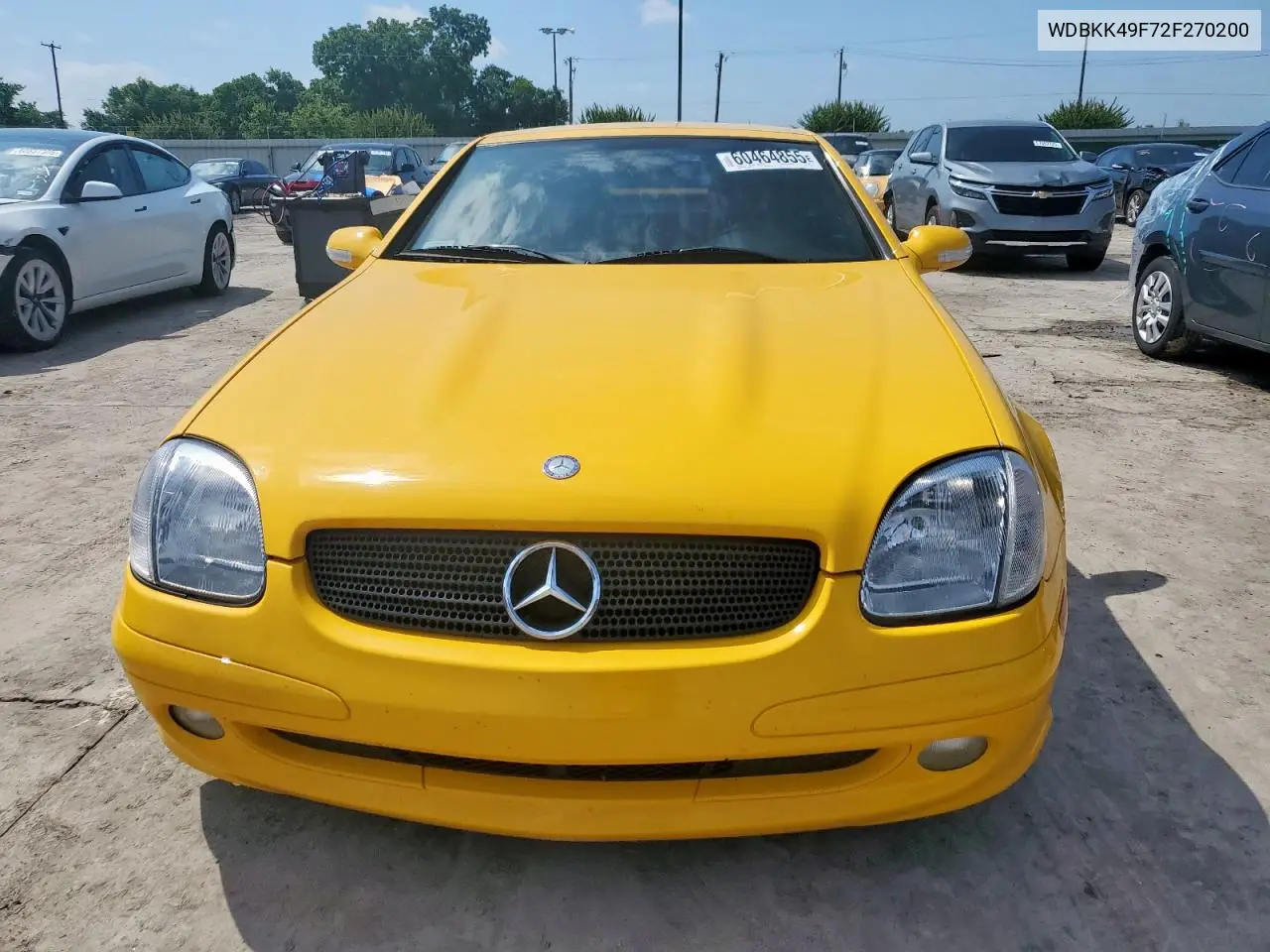 2002 Mercedes-Benz Slk 230 Kompressor VIN: WDBKK49F72F270200 Lot: 60464855
