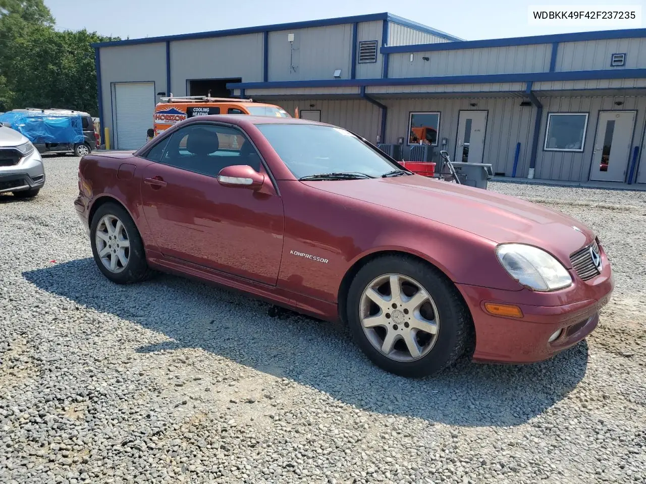 2002 Mercedes-Benz Slk 230 Kompressor VIN: WDBKK49F42F237235 Lot: 62314485