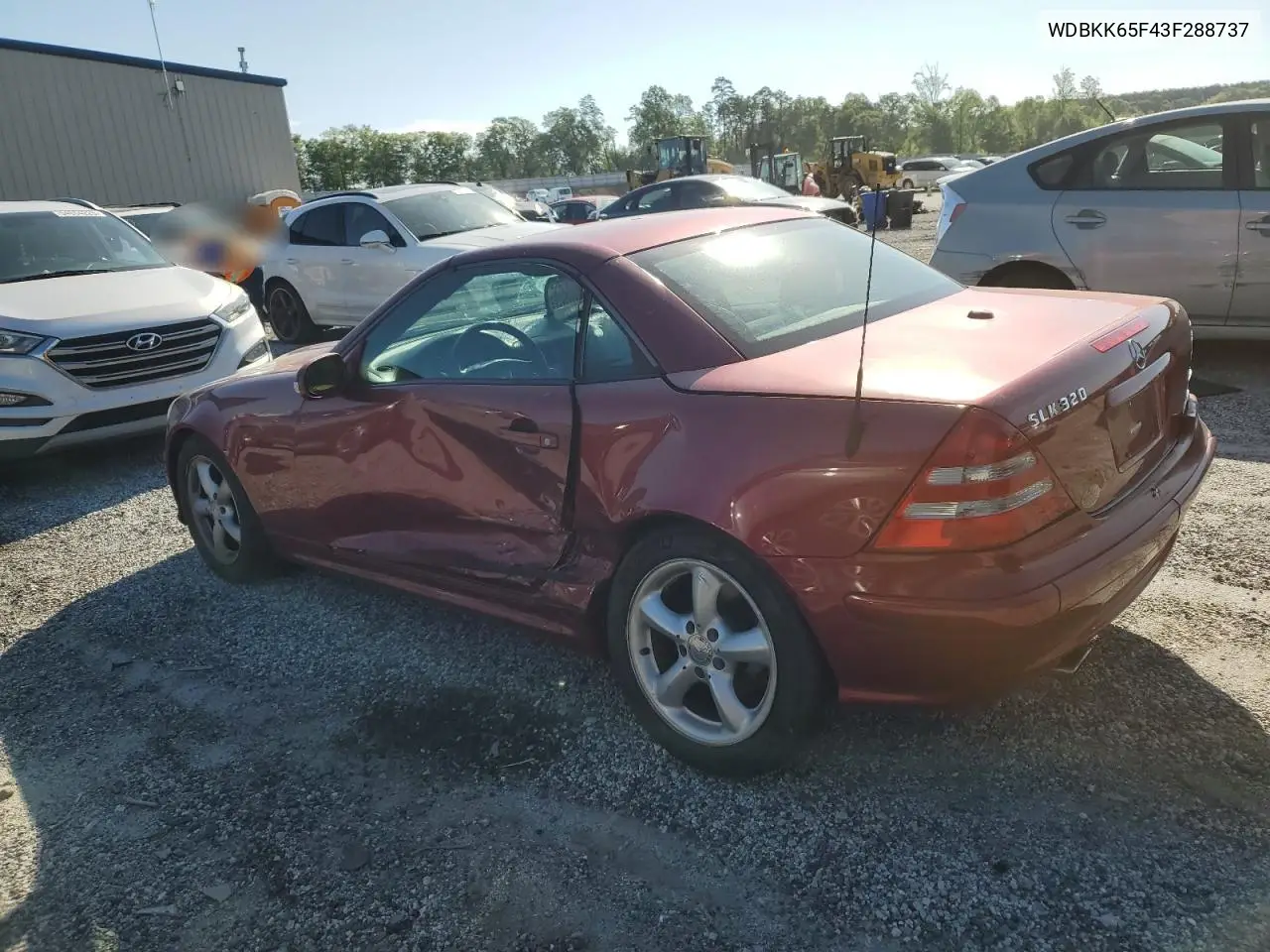 2003 Mercedes-Benz Slk 320 VIN: WDBKK65F43F288737 Lot: 54830295