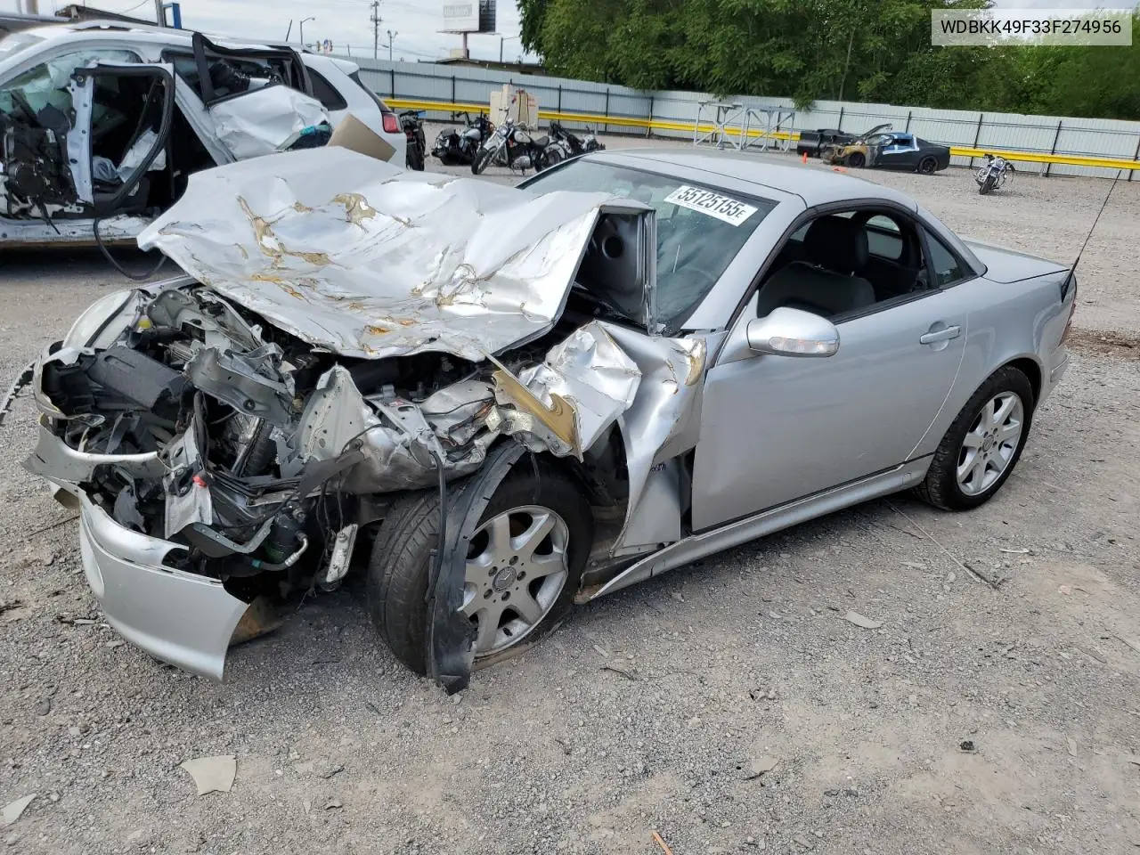 2003 Mercedes-Benz Slk 230 Kompressor VIN: WDBKK49F33F274956 Lot: 55125155