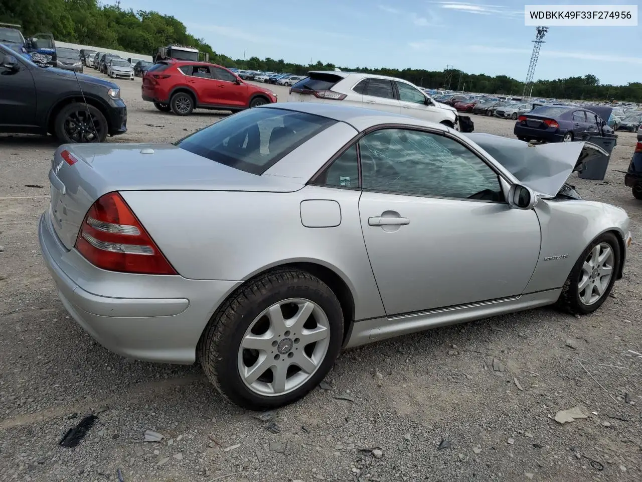 2003 Mercedes-Benz Slk 230 Kompressor VIN: WDBKK49F33F274956 Lot: 55125155