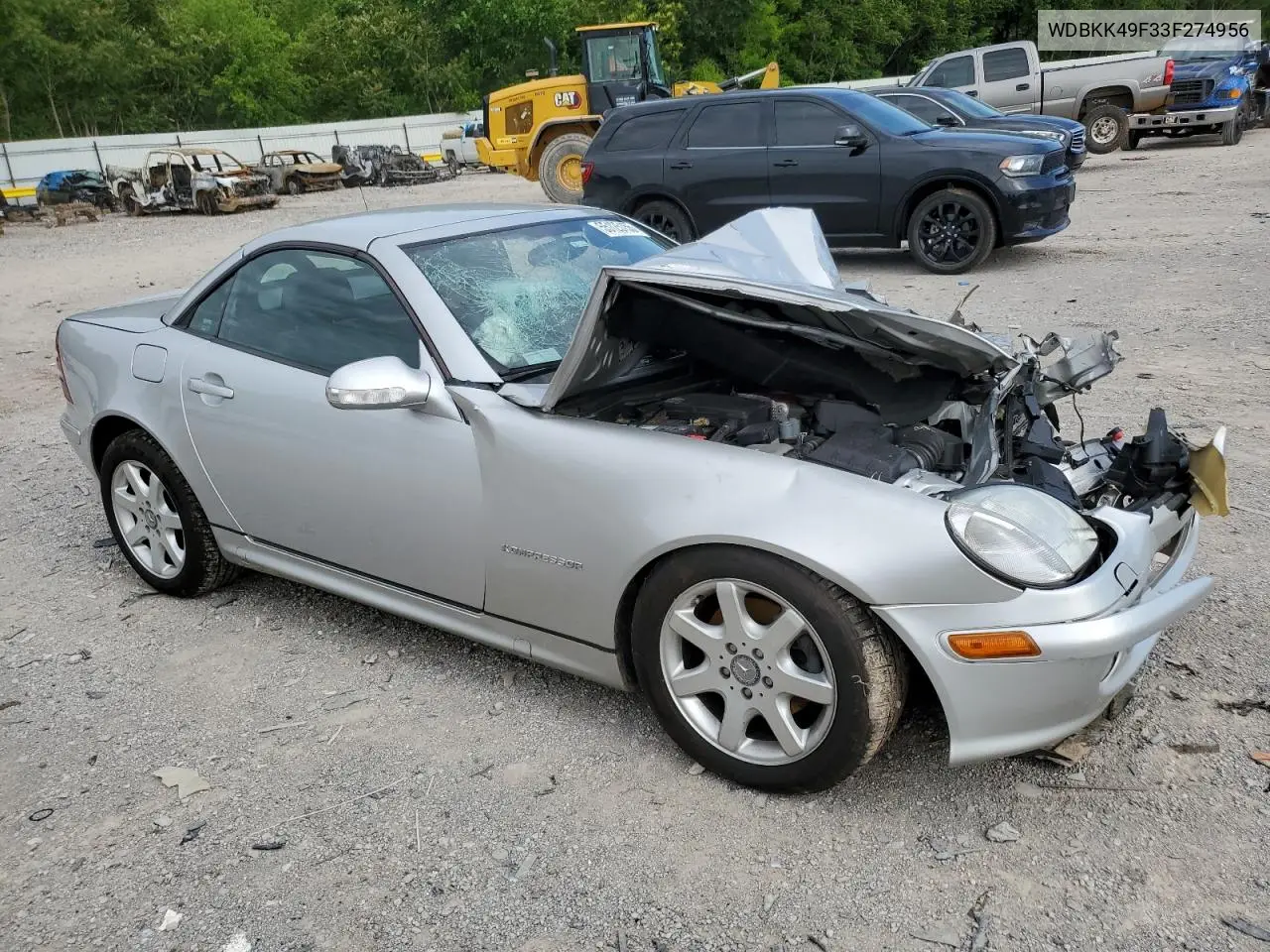 2003 Mercedes-Benz Slk 230 Kompressor VIN: WDBKK49F33F274956 Lot: 55125155