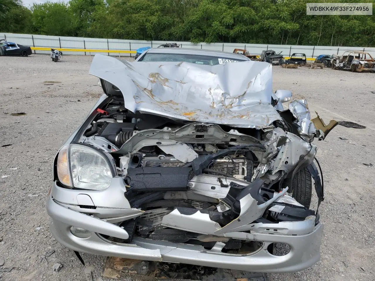 2003 Mercedes-Benz Slk 230 Kompressor VIN: WDBKK49F33F274956 Lot: 55125155