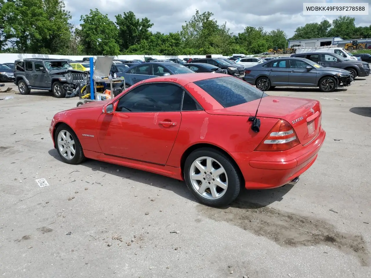 2003 Mercedes-Benz Slk 230 Kompressor VIN: WDBKK49F93F278588 Lot: 58633785