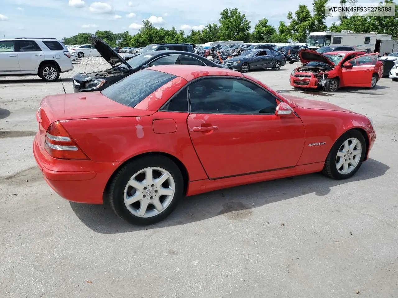 2003 Mercedes-Benz Slk 230 Kompressor VIN: WDBKK49F93F278588 Lot: 58633785