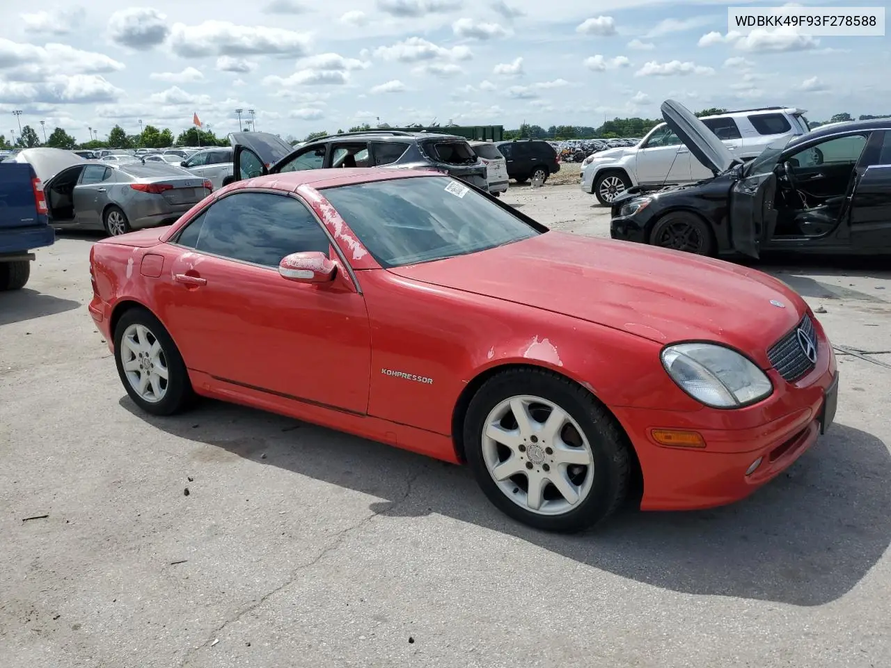 2003 Mercedes-Benz Slk 230 Kompressor VIN: WDBKK49F93F278588 Lot: 58633785