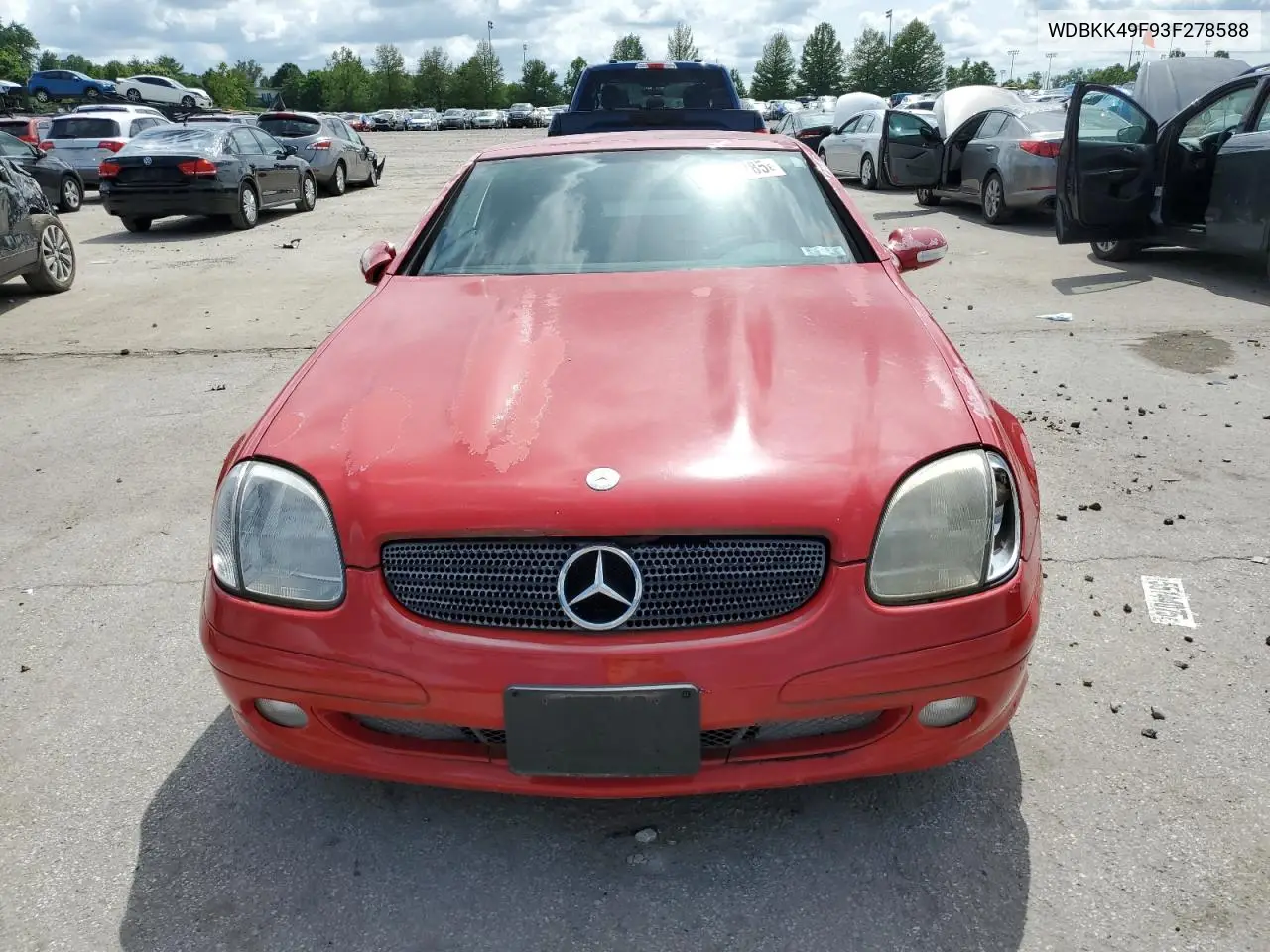 2003 Mercedes-Benz Slk 230 Kompressor VIN: WDBKK49F93F278588 Lot: 58633785