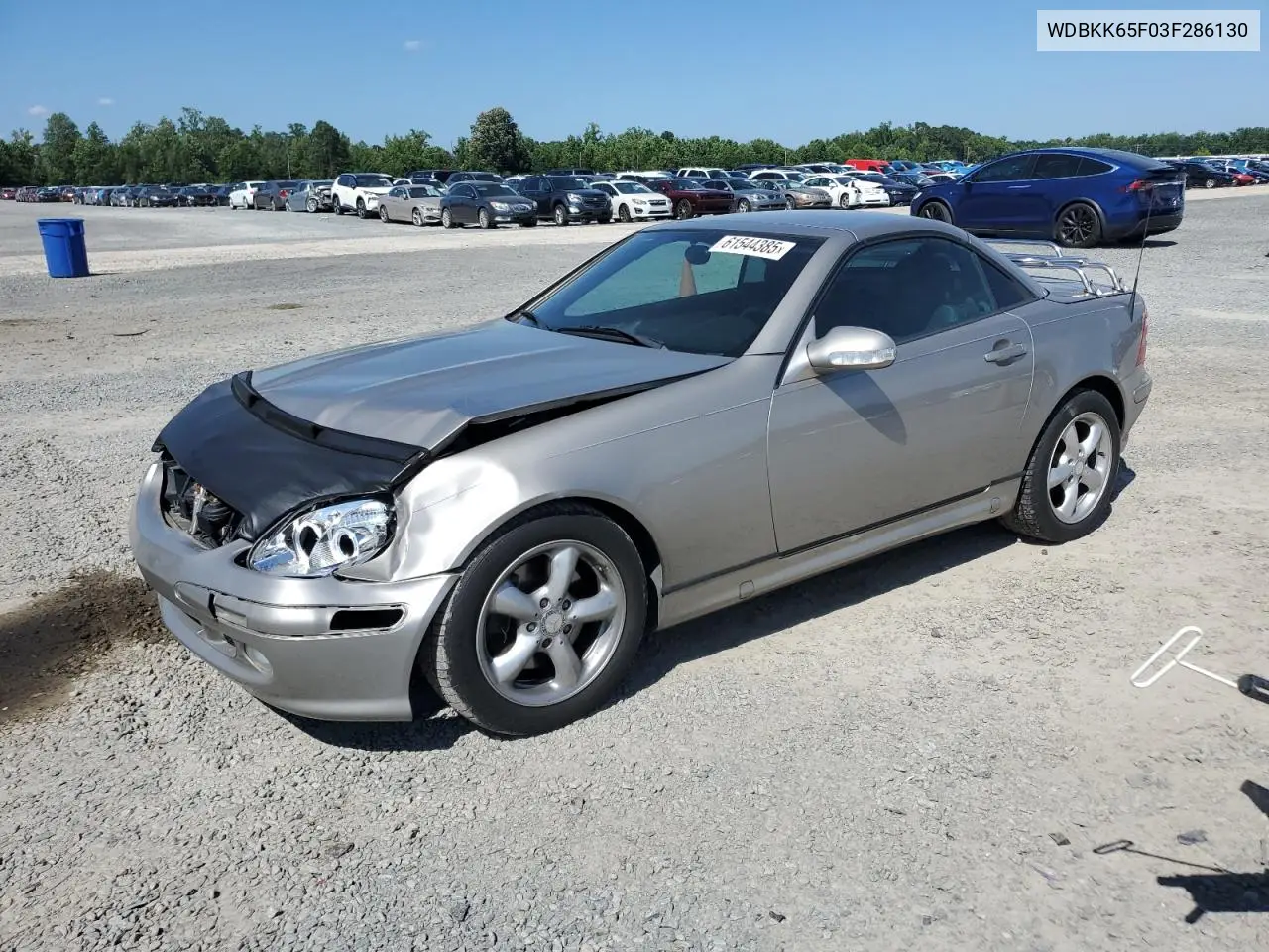 2003 Mercedes-Benz Slk 320 VIN: WDBKK65F03F286130 Lot: 61544385