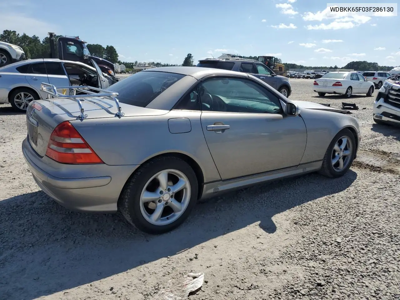 2003 Mercedes-Benz Slk 320 VIN: WDBKK65F03F286130 Lot: 61544385
