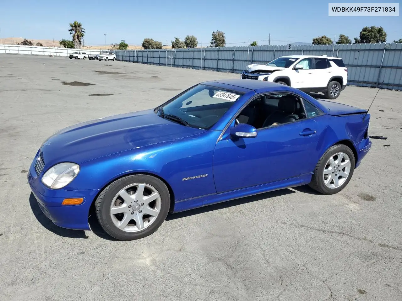 2003 Mercedes-Benz Slk 230 Kompressor VIN: WDBKK49F73F271834 Lot: 63347645