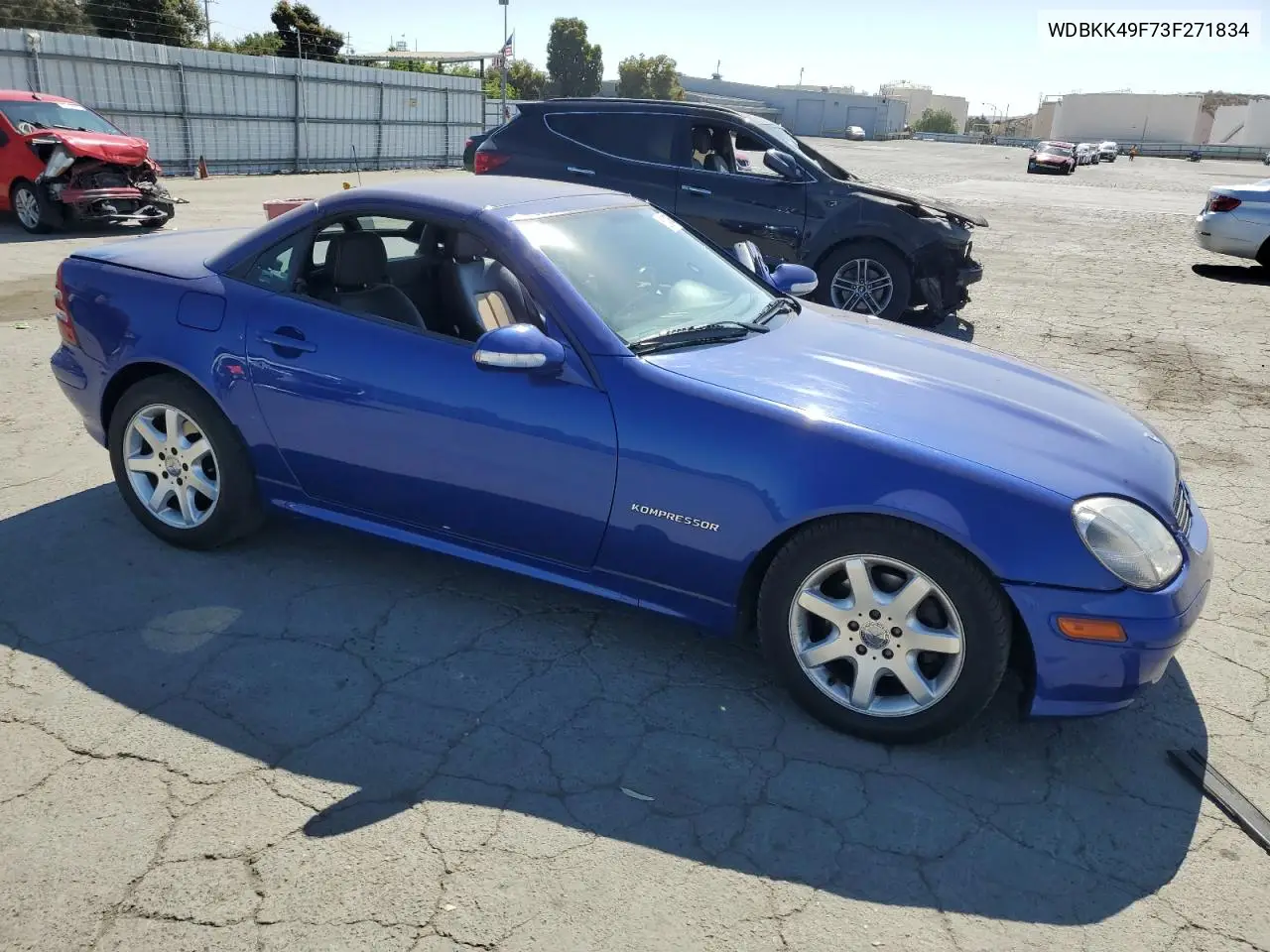 2003 Mercedes-Benz Slk 230 Kompressor VIN: WDBKK49F73F271834 Lot: 63347645
