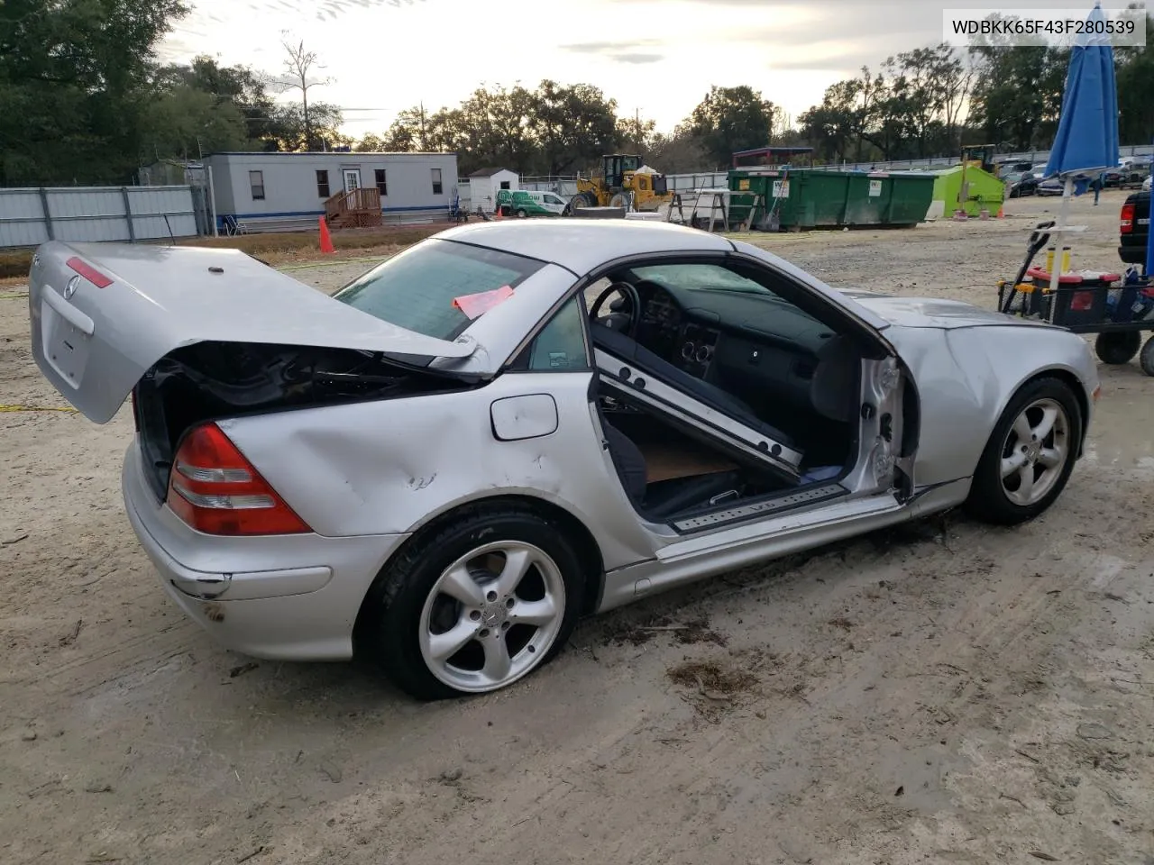 2003 Mercedes-Benz Slk 320 VIN: WDBKK65F43F280539 Lot: 88744765