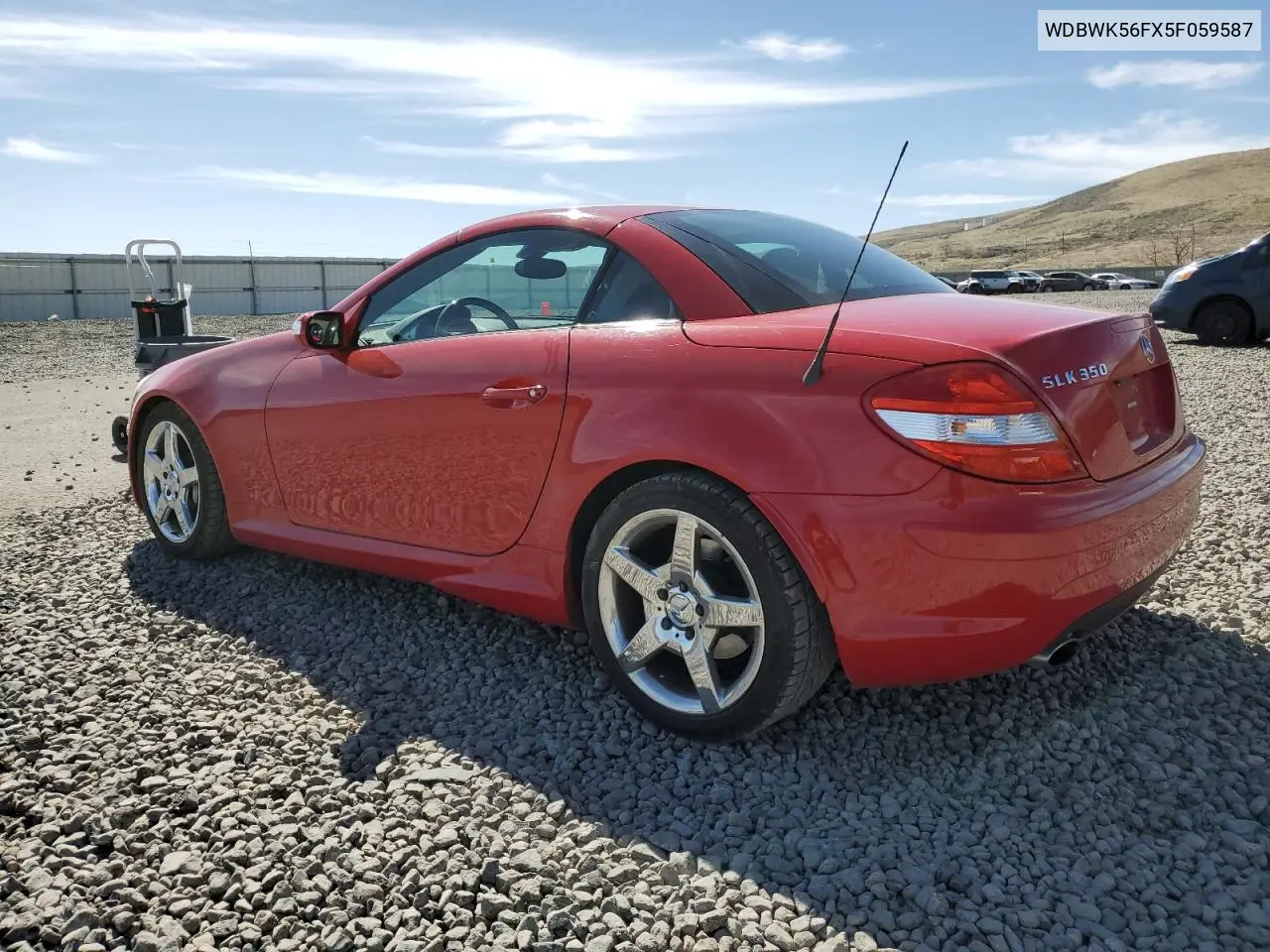 2005 Mercedes-Benz Slk 350 VIN: WDBWK56FX5F059587 Lot: 52400565