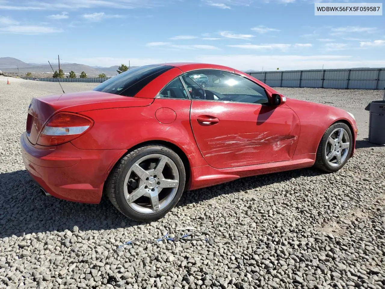 2005 Mercedes-Benz Slk 350 VIN: WDBWK56FX5F059587 Lot: 52400565