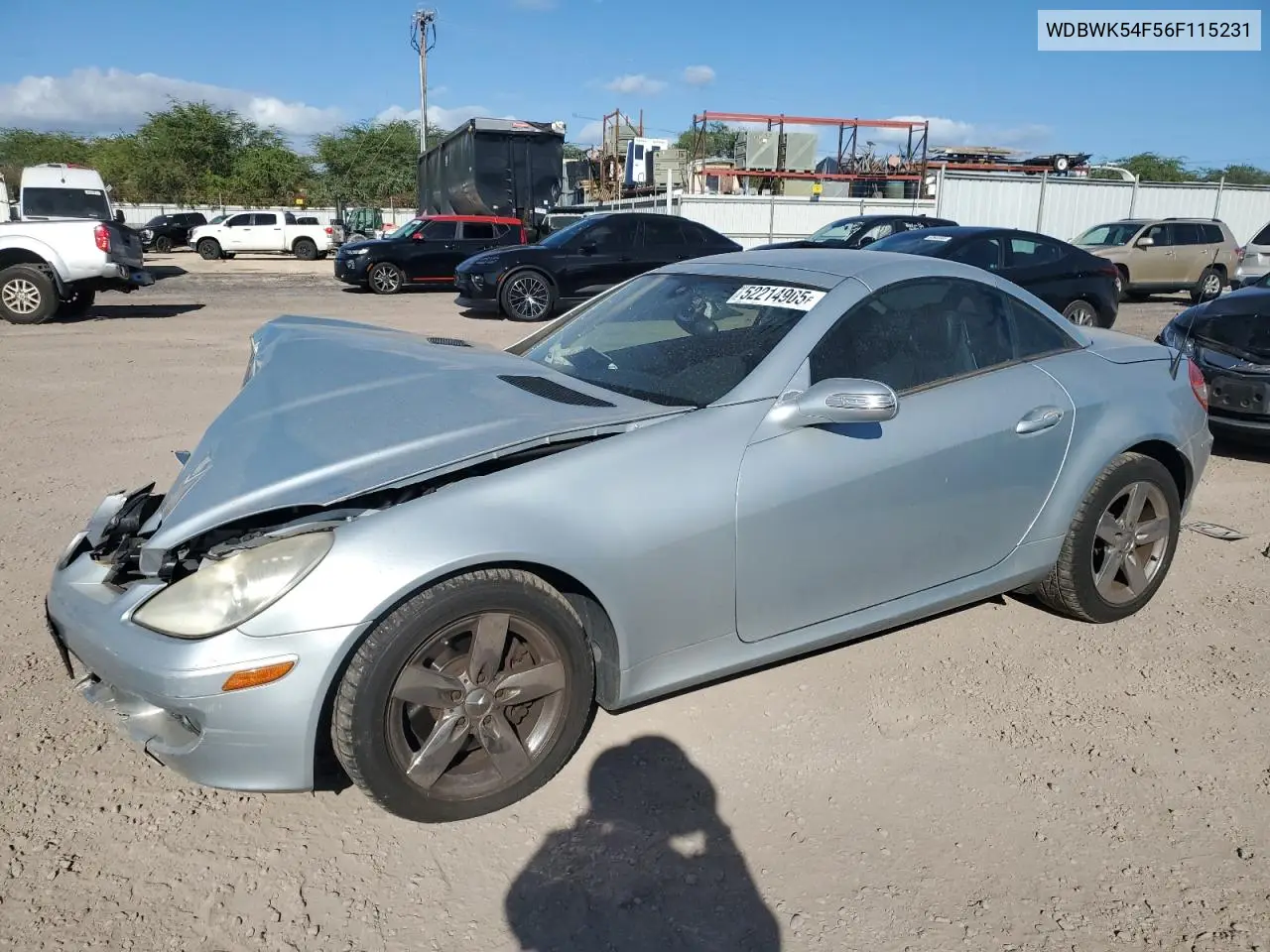 2006 Mercedes-Benz Slk 280 VIN: WDBWK54F56F115231 Lot: 52214905