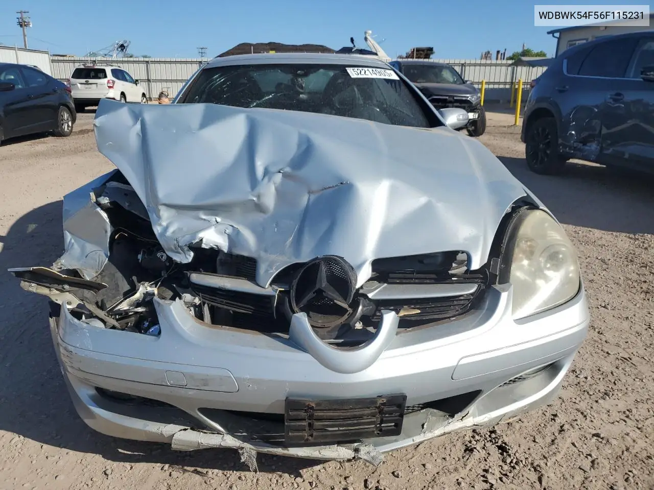 2006 Mercedes-Benz Slk 280 VIN: WDBWK54F56F115231 Lot: 52214905