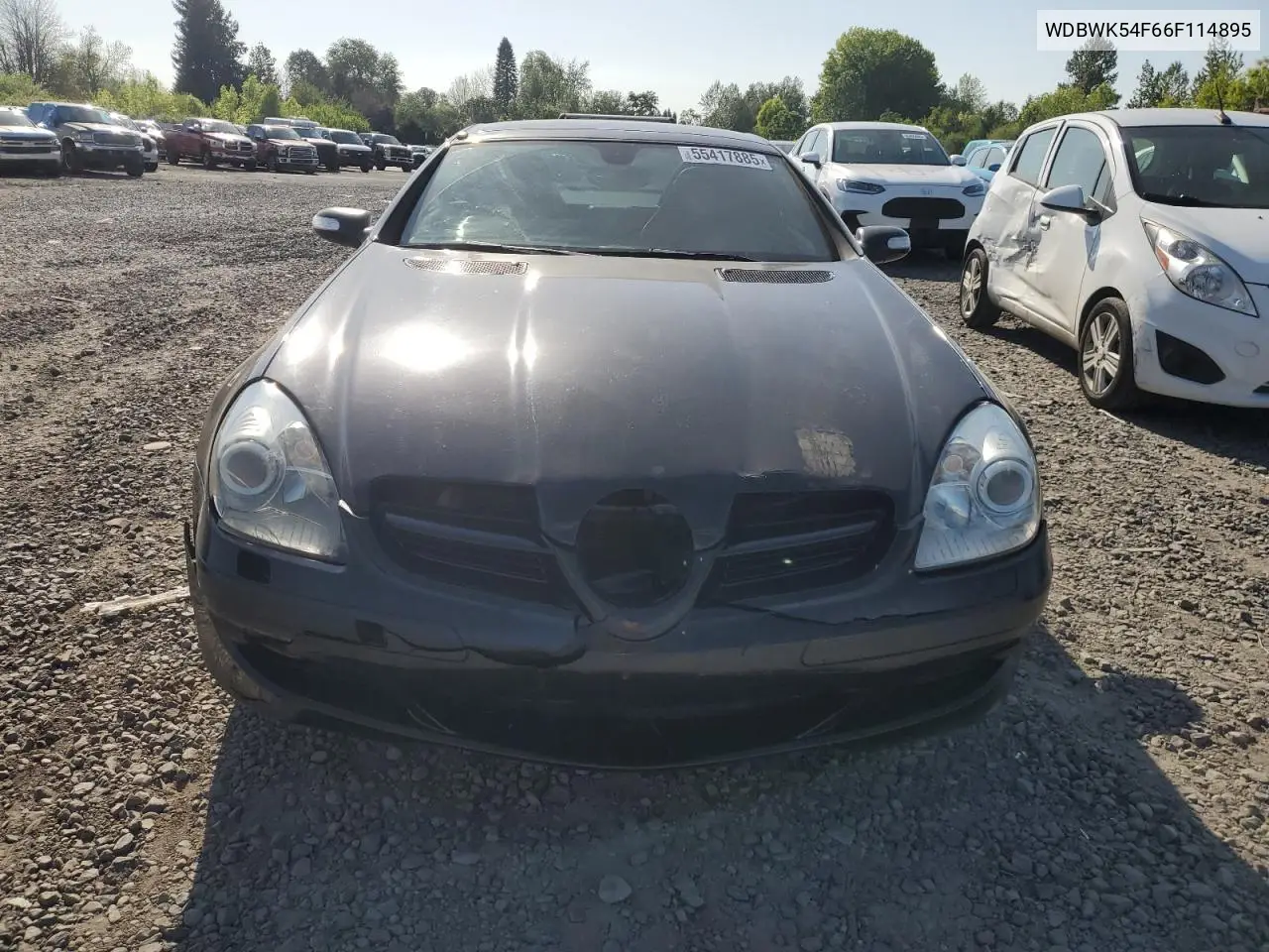2006 Mercedes-Benz Slk 280 VIN: WDBWK54F66F114895 Lot: 55417885