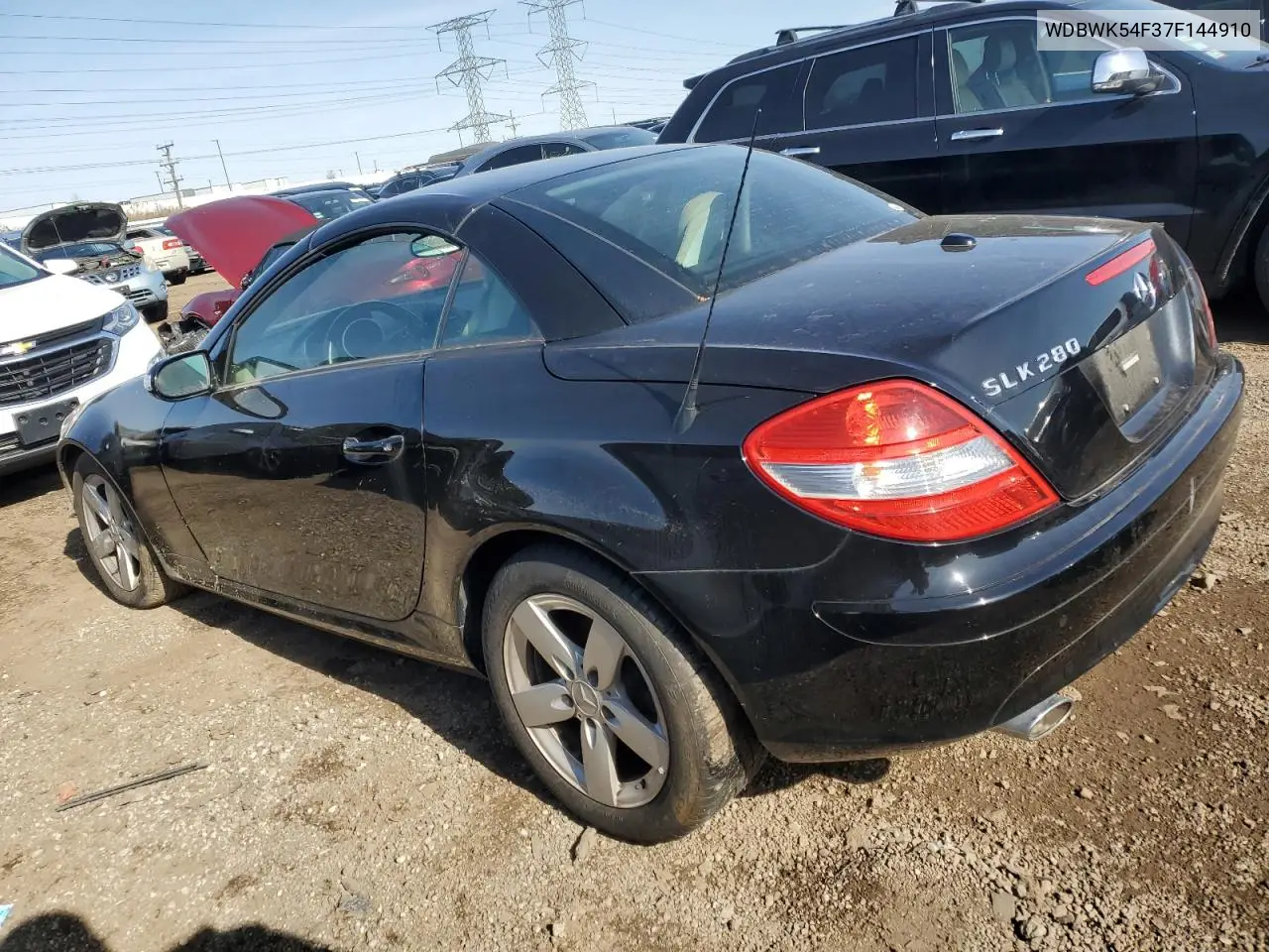 2007 Mercedes-Benz Slk 280 VIN: WDBWK54F37F144910 Lot: 49929415