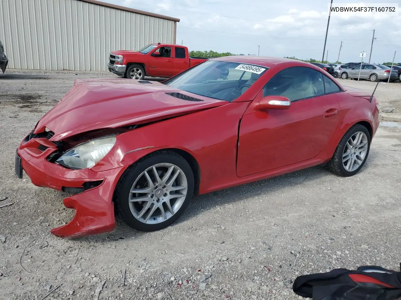 2007 Mercedes-Benz Slk 280 VIN: WDBWK54F37F160752 Lot: 54986495