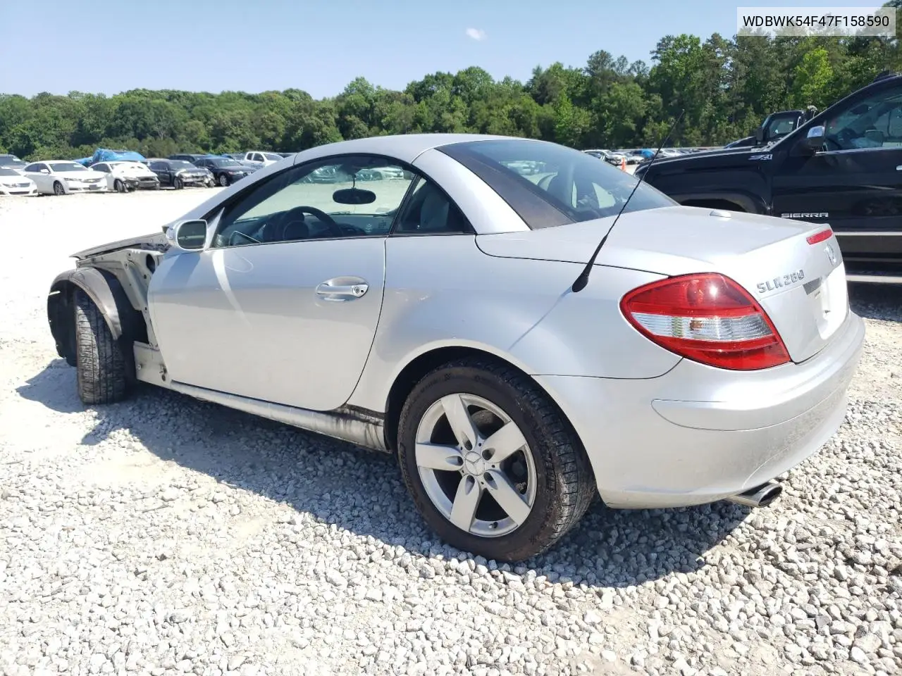 2007 Mercedes-Benz Slk 280 VIN: WDBWK54F47F158590 Lot: 57837415