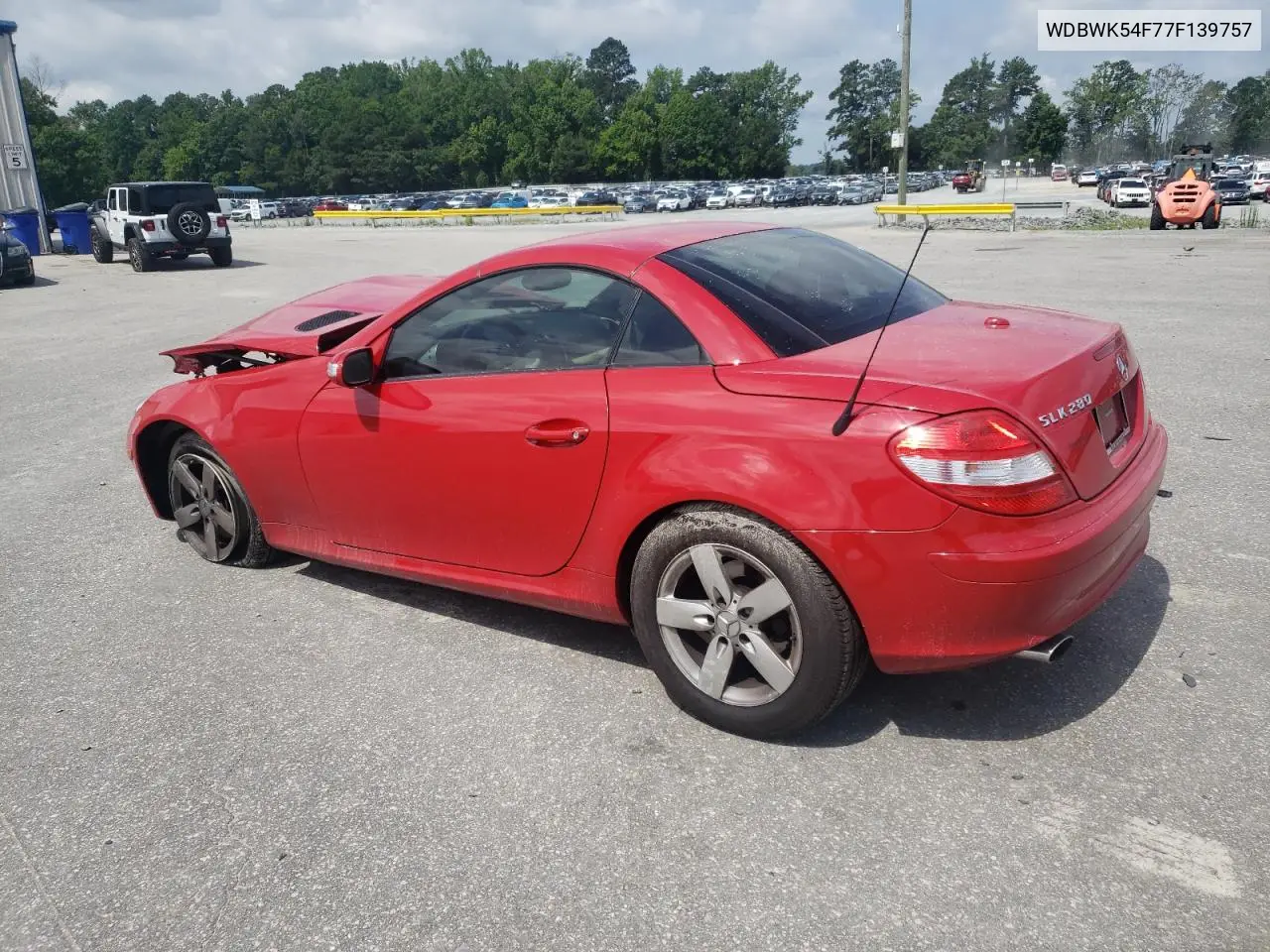 2007 Mercedes-Benz Slk 280 VIN: WDBWK54F77F139757 Lot: 60968135