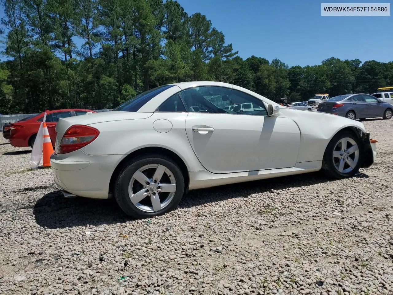 2007 Mercedes-Benz Slk 280 VIN: WDBWK54F57F154886 Lot: 61651645