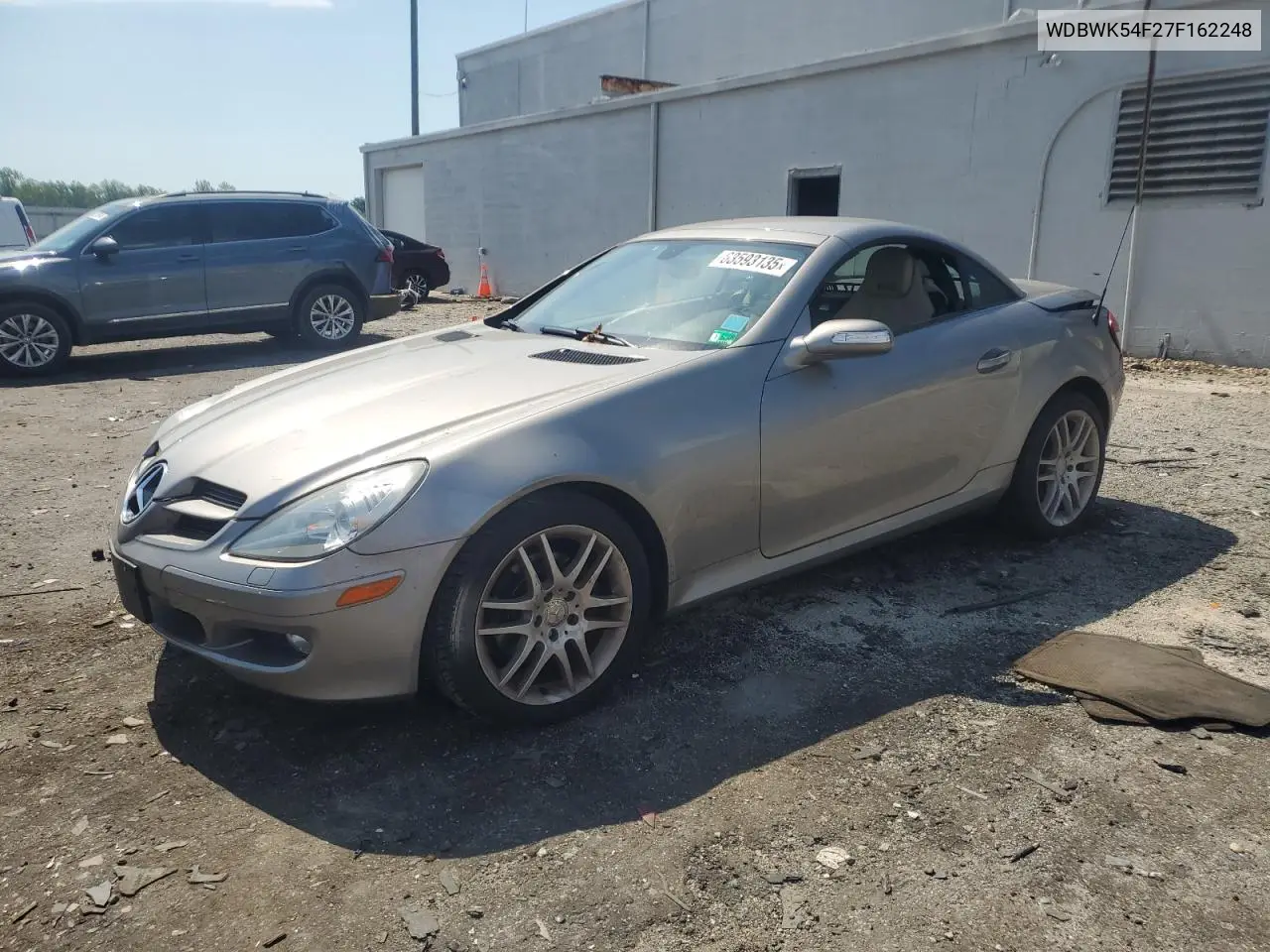 2007 Mercedes-Benz Slk 280 VIN: WDBWK54F27F162248 Lot: 63593135