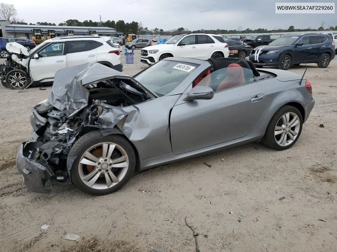 2010 Mercedes-Benz Slk 300 VIN: WDBWK5EA7AF229260 Lot: 49476755