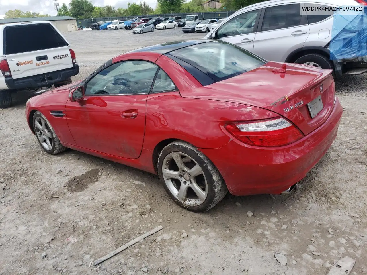 2015 Mercedes-Benz Slk 250 VIN: WDDPK4HA2FF097422 Lot: 53867665