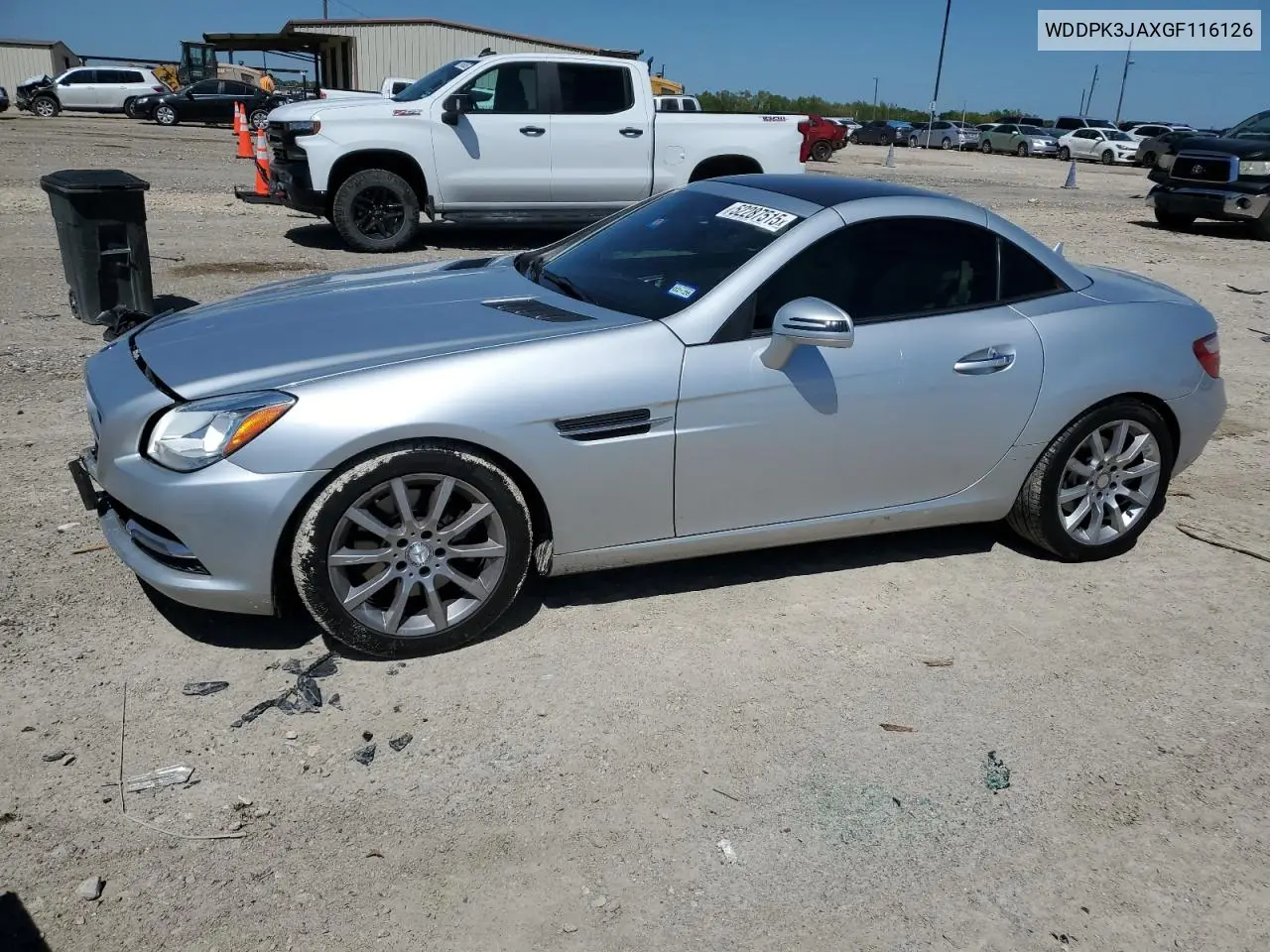 2016 Mercedes-Benz Slk 300 VIN: WDDPK3JAXGF116126 Lot: 52287515