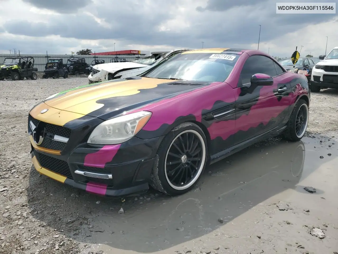 2016 Mercedes-Benz Slk 350 VIN: WDDPK5HA3GF115546 Lot: 56627415