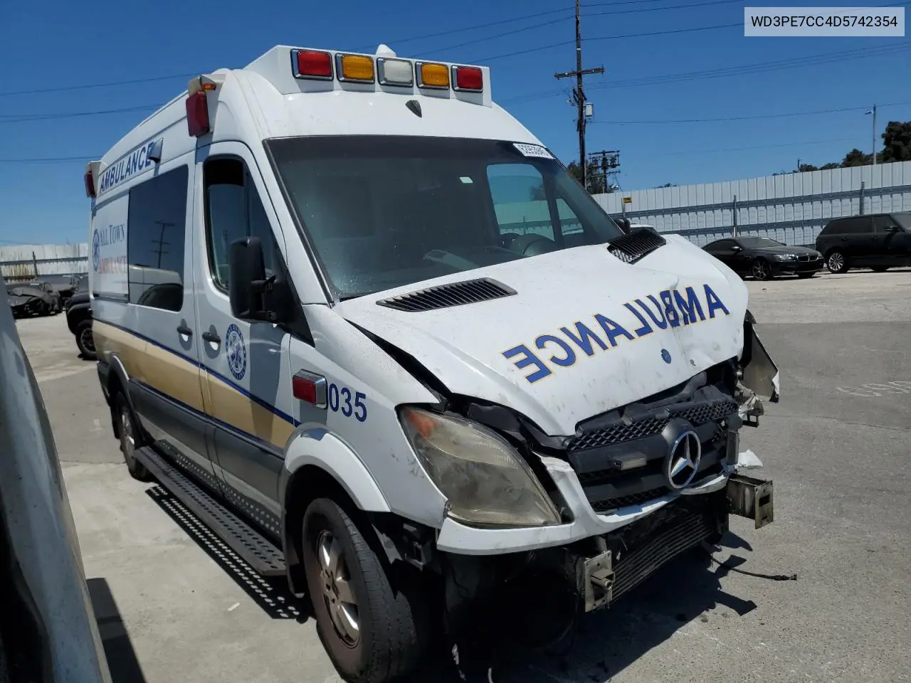 2013 Mercedes-Benz Sprinter 2500 VIN: WD3PE7CC4D5742354 Lot: 62953945