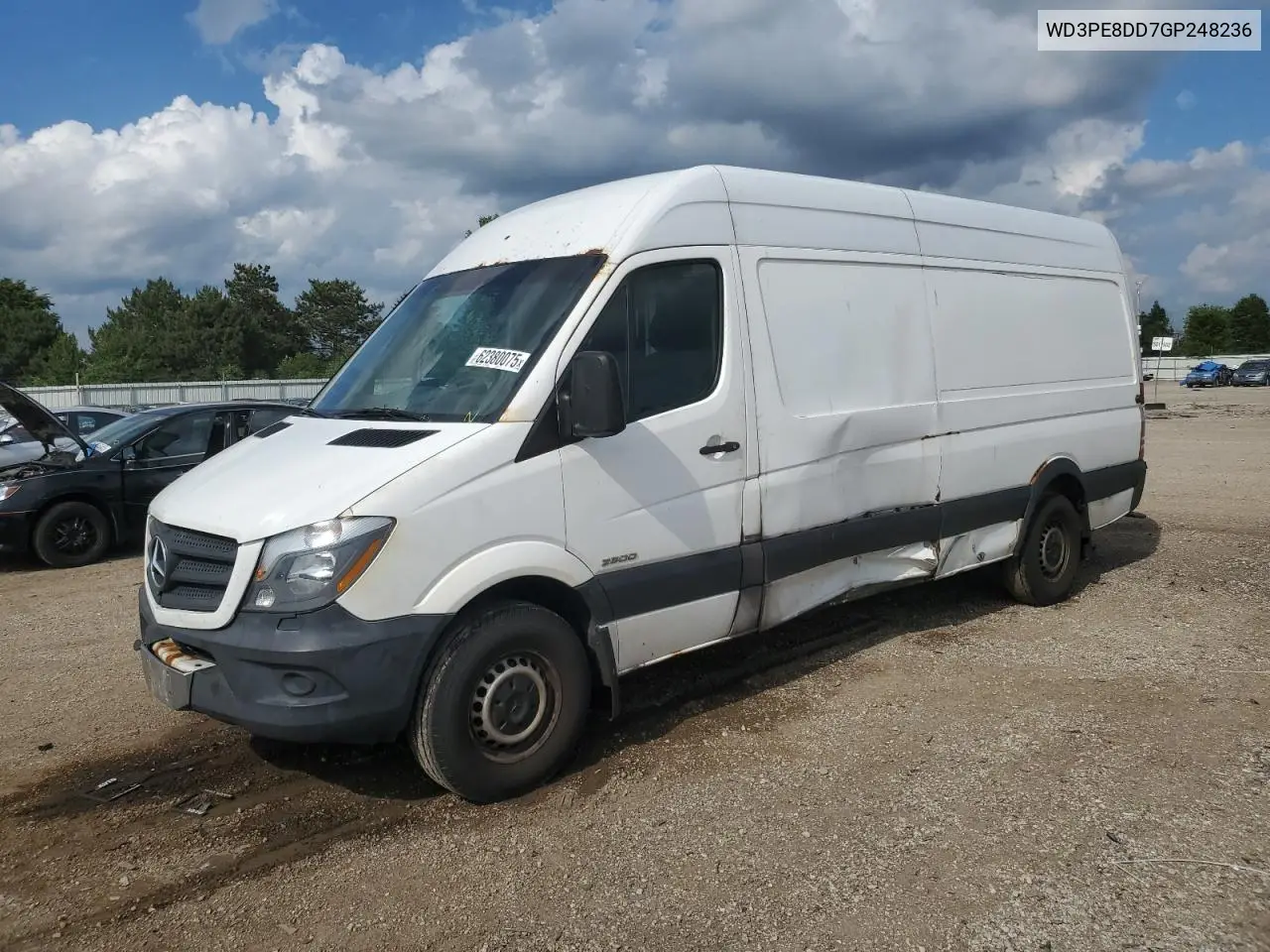 2016 Mercedes-Benz Sprinter 2500 VIN: WD3PE8DD7GP248236 Lot: 62380075