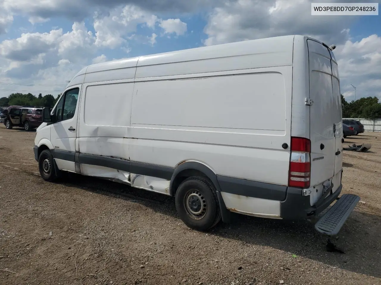 2016 Mercedes-Benz Sprinter 2500 VIN: WD3PE8DD7GP248236 Lot: 62380075