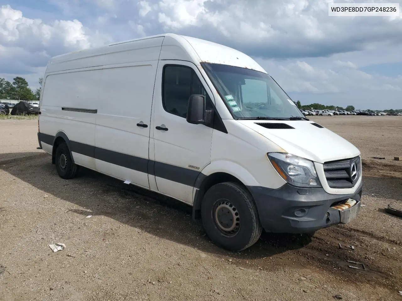 2016 Mercedes-Benz Sprinter 2500 VIN: WD3PE8DD7GP248236 Lot: 62380075