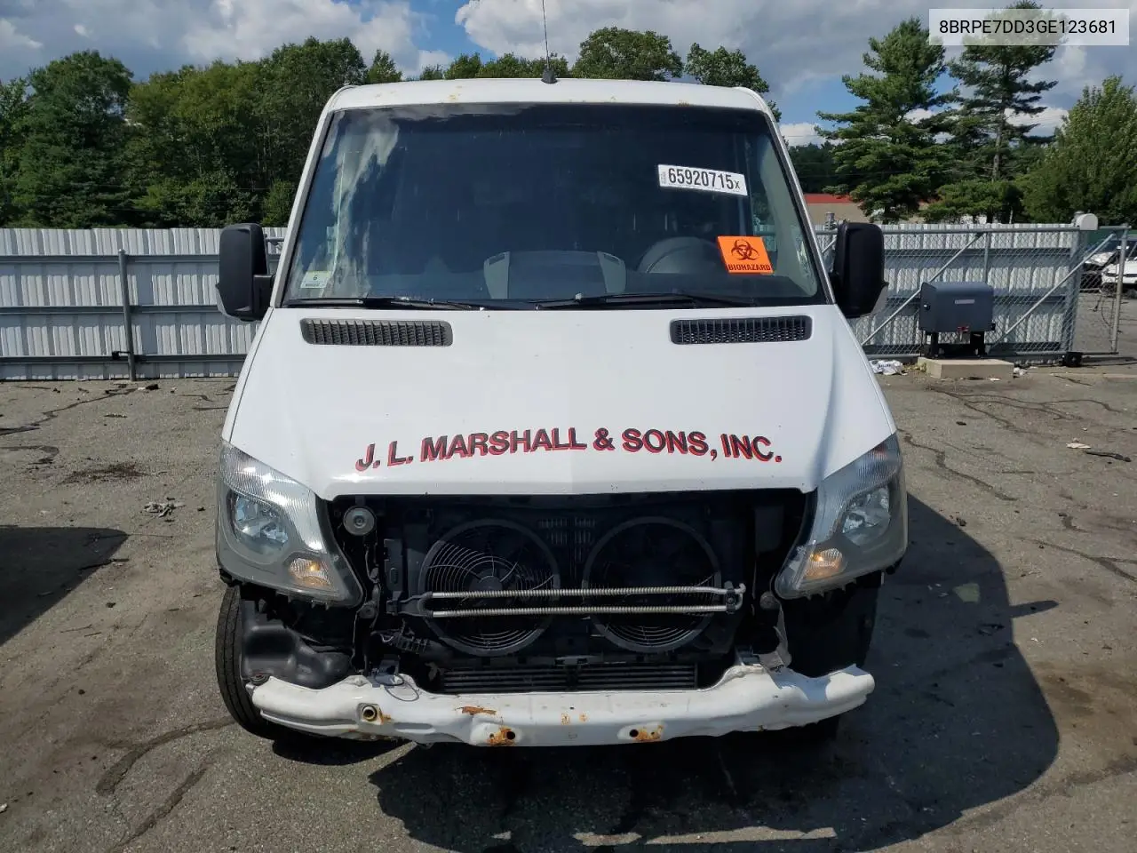 2016 Mercedes-Benz Sprinter 2500 VIN: 8BRPE7DD3GE123681 Lot: 65920715
