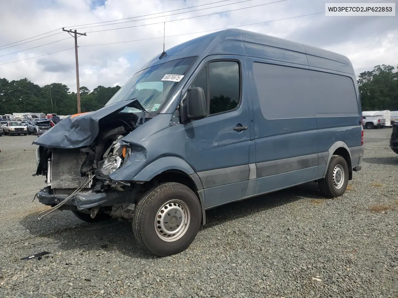 2018 Mercedes-Benz Sprinter 2500 VIN: WD3PE7CD2JP622853 Lot: 60076975