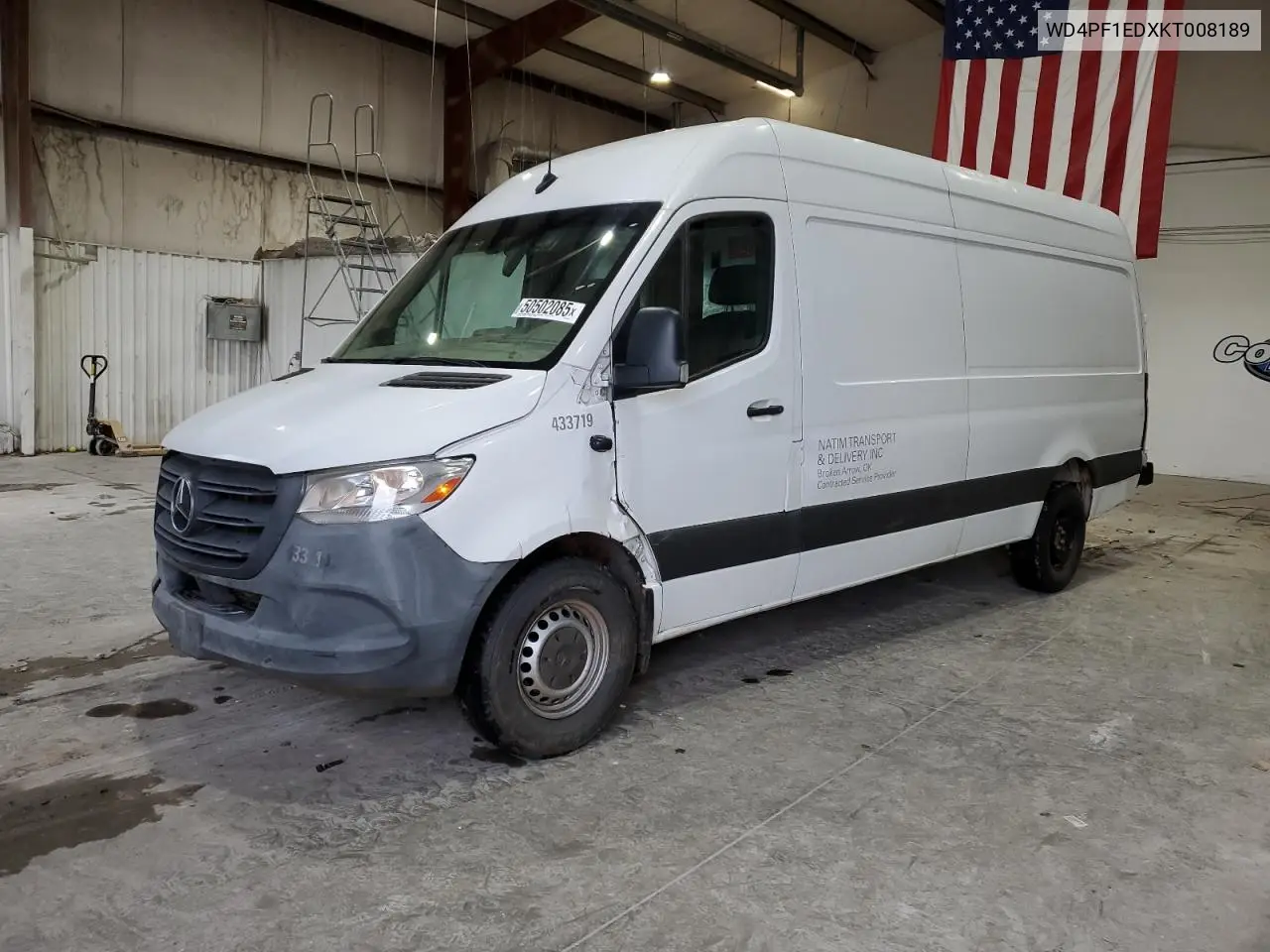 2019 Mercedes-Benz Sprinter 2500/3500 VIN: WD4PF1EDXKT008189 Lot: 50502085
