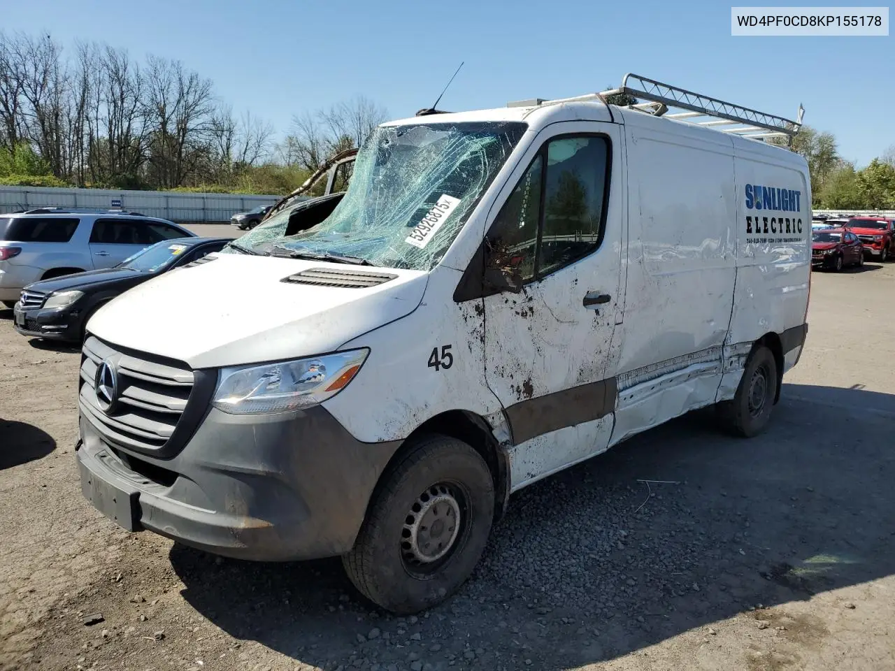 2019 Mercedes-Benz Sprinter 2500/3500 VIN: WD4PF0CD8KP155178 Lot: 52926875