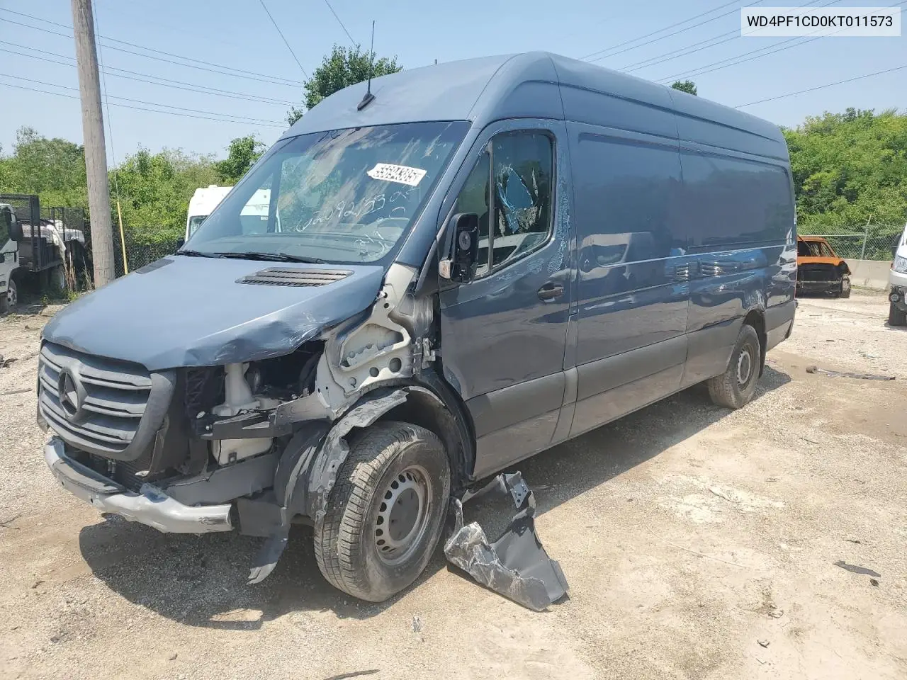 2019 Mercedes-Benz Sprinter 2500/3500 VIN: WD4PF1CD0KT011573 Lot: 55694385
