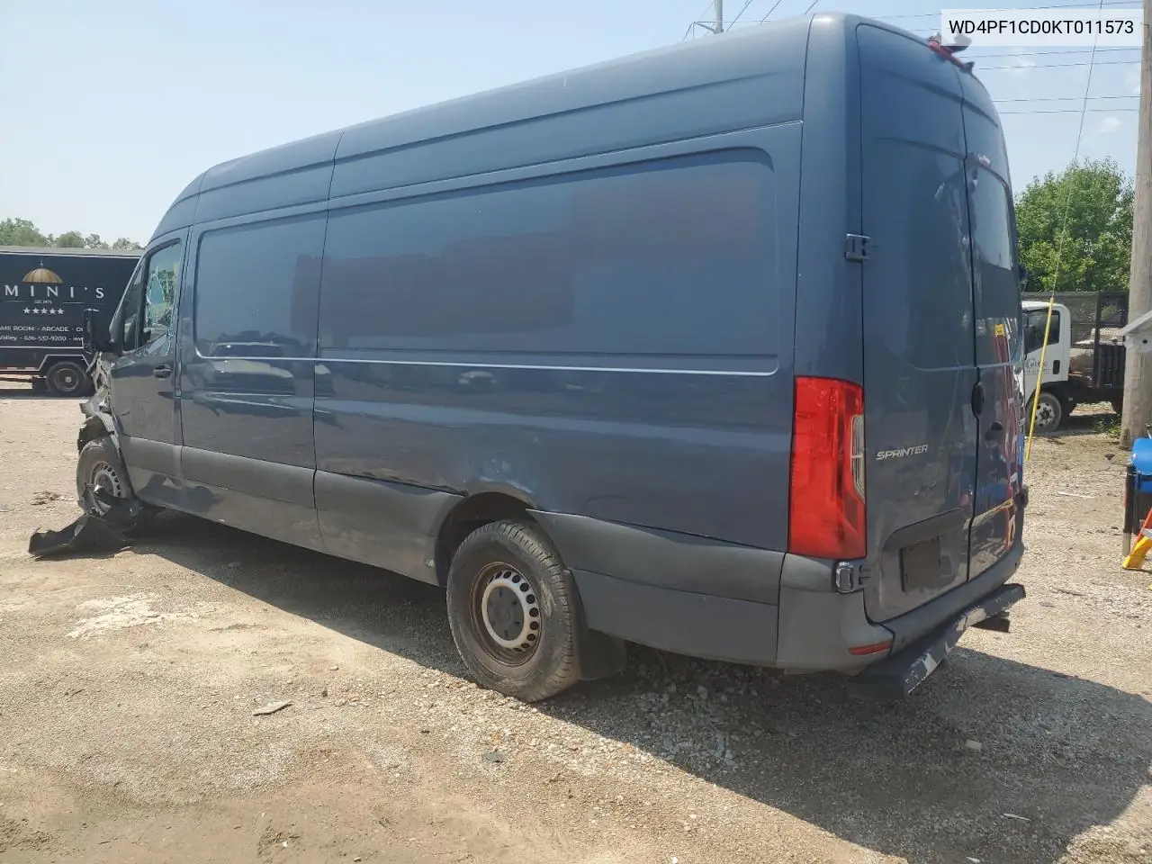 2019 Mercedes-Benz Sprinter 2500/3500 VIN: WD4PF1CD0KT011573 Lot: 55694385