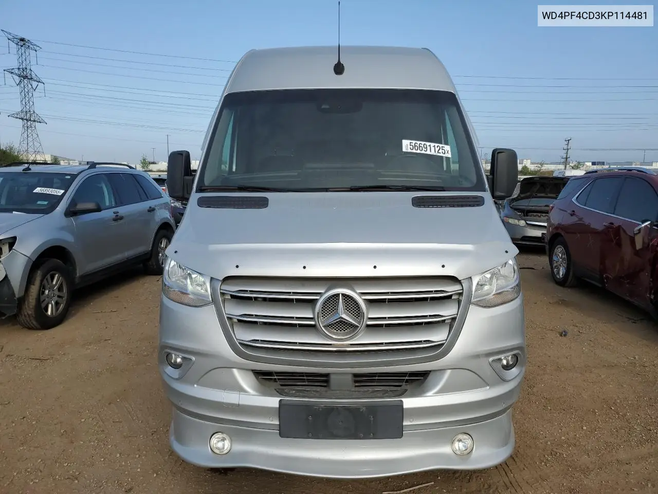 2019 Mercedes-Benz Sprinter 3500/4500 VIN: WD4PF4CD3KP114481 Lot: 56691125