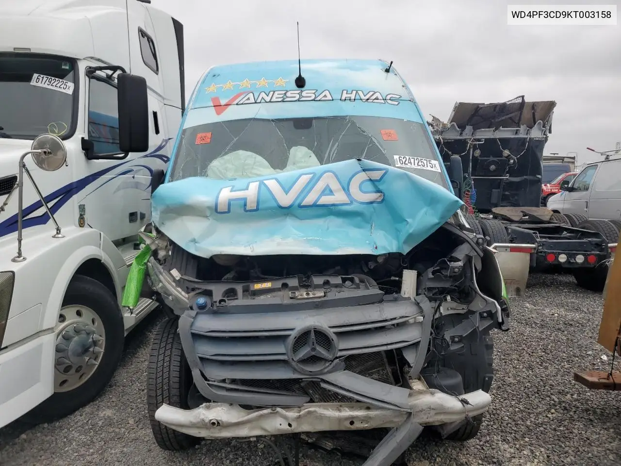 2019 Mercedes-Benz Sprinter 3500/4500 VIN: WD4PF3CD9KT003158 Lot: 62472575