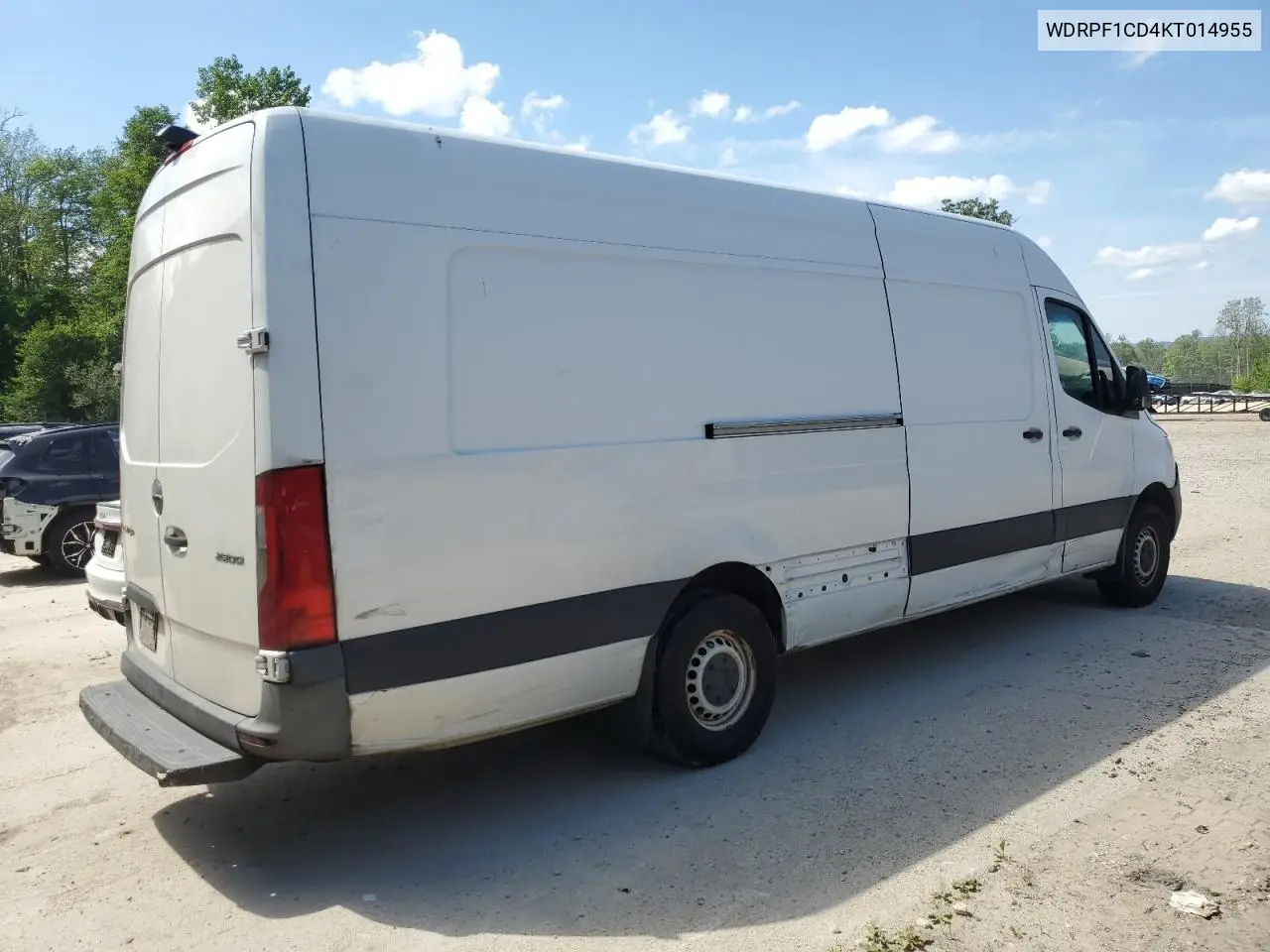2019 Freightliner Sprinter 2500/3500 VIN: WDRPF1CD4KT014955 Lot: 62680965