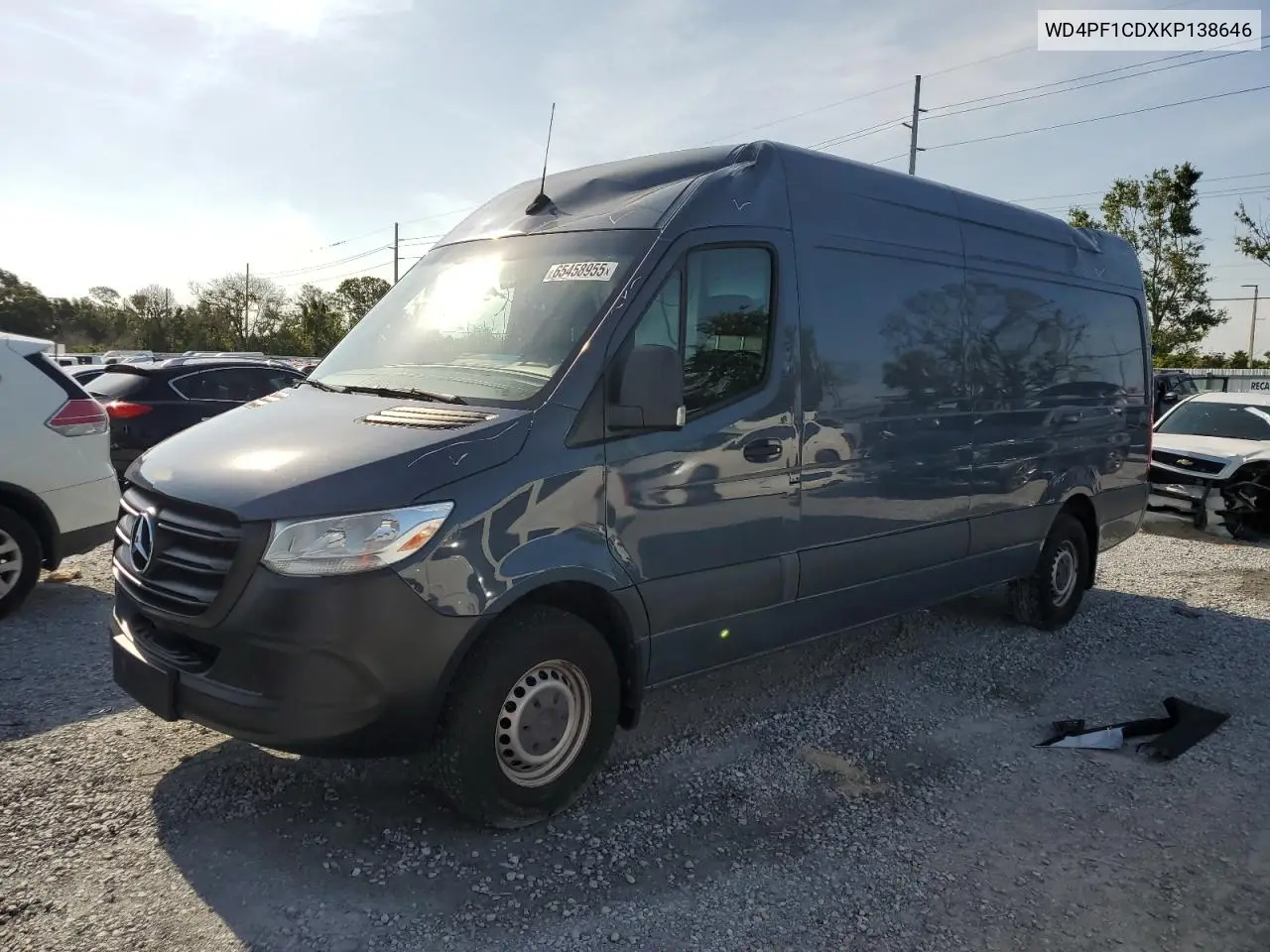2019 Mercedes-Benz Sprinter 2500/3500 VIN: WD4PF1CDXKP138646 Lot: 65458955