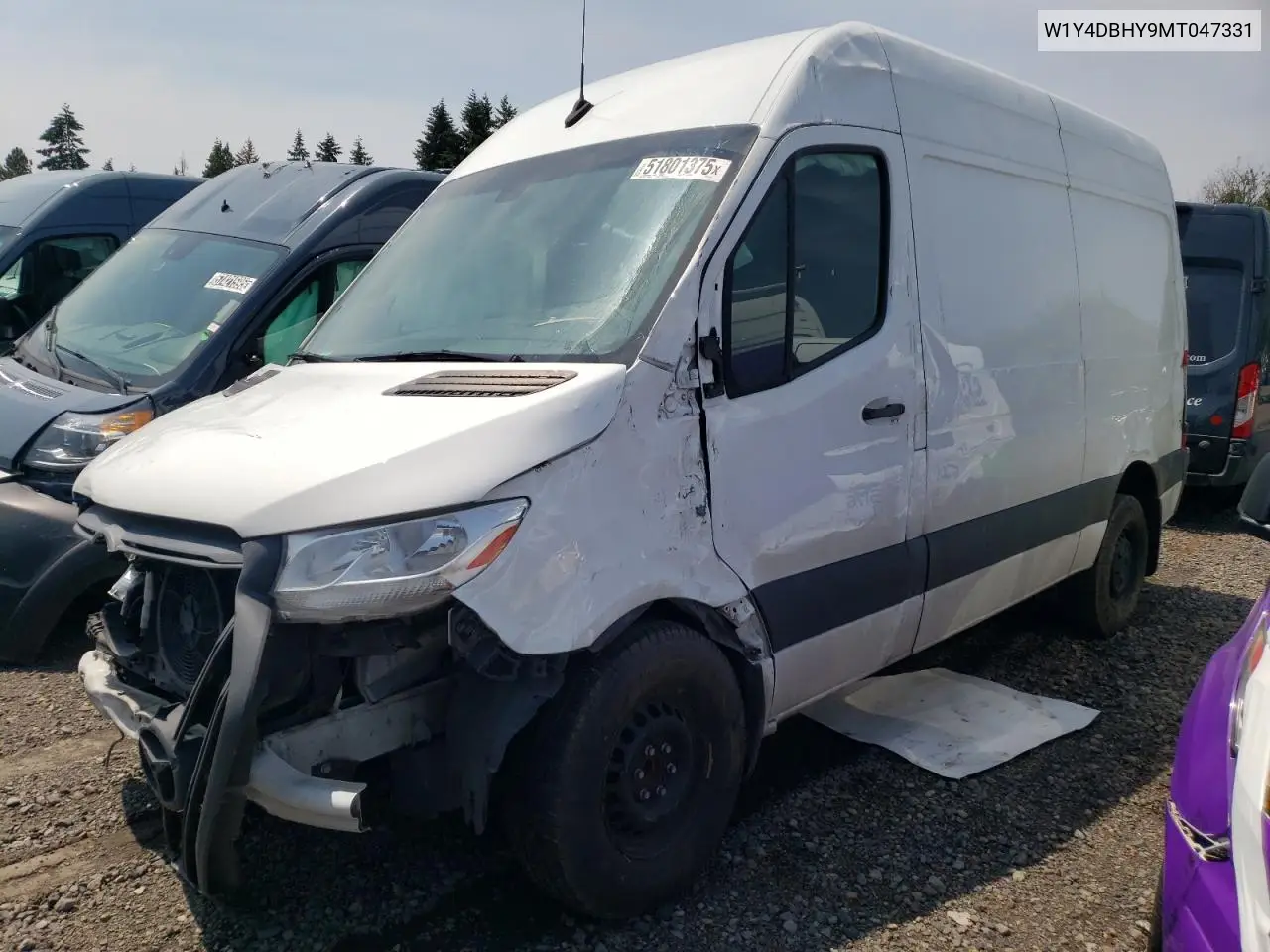 2021 Mercedes-Benz Sprinter 2500 VIN: W1Y4DBHY9MT047331 Lot: 51801375